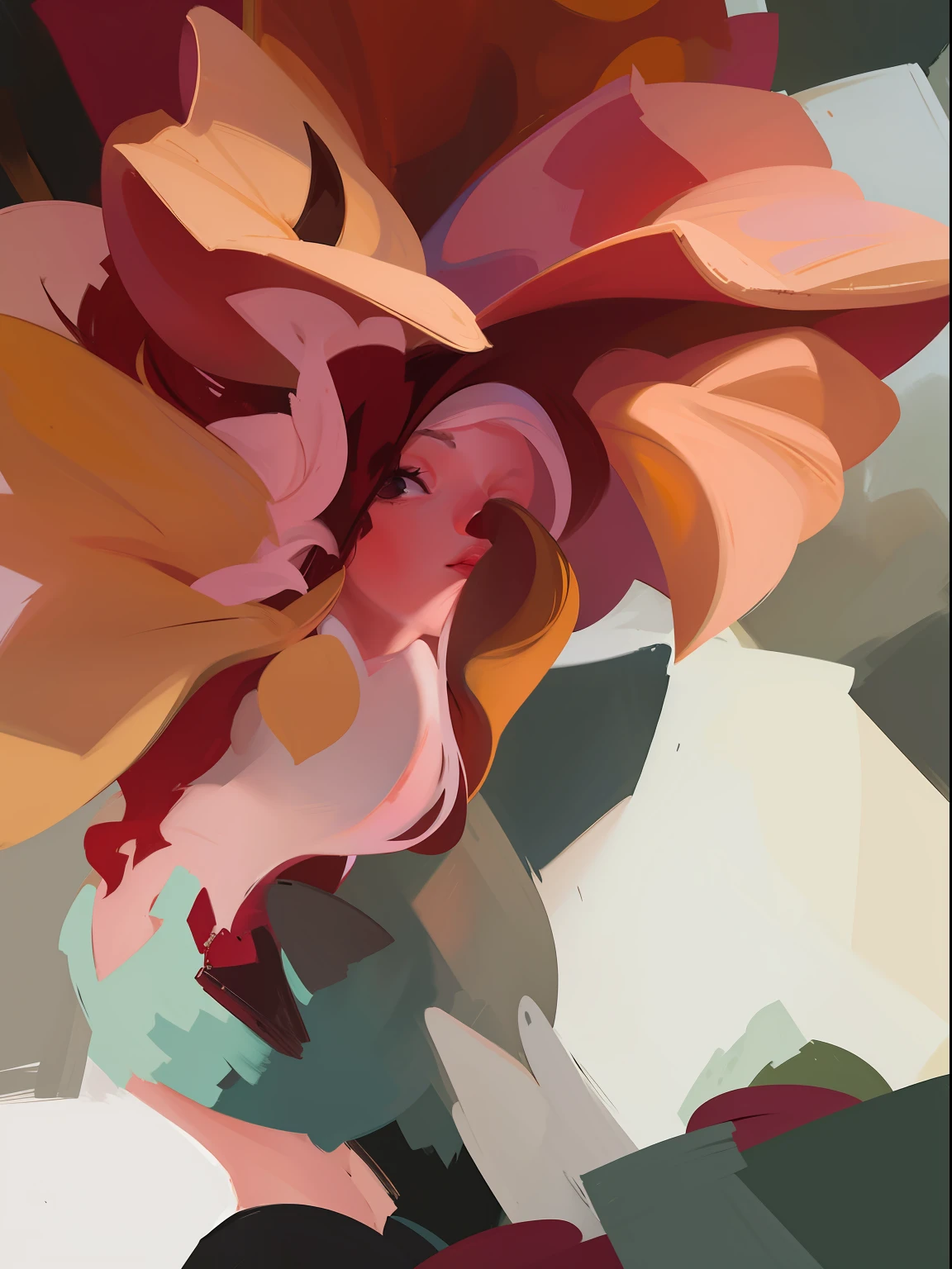 pintura de uma pintura de uma flor com um monte de cores, inspirado em Julian Schnabel, inspirado por Abraham van Calraet, inspirado em Cecily Brown, inspirado em Esteban Vicente, inspirado em Lois Dodd, inspirado por James Brooks, inspirado em Jacob Jordaens, digital oil on canvas, inspirado em Pamela Ascherson, inspirado em Elaine de Kooning