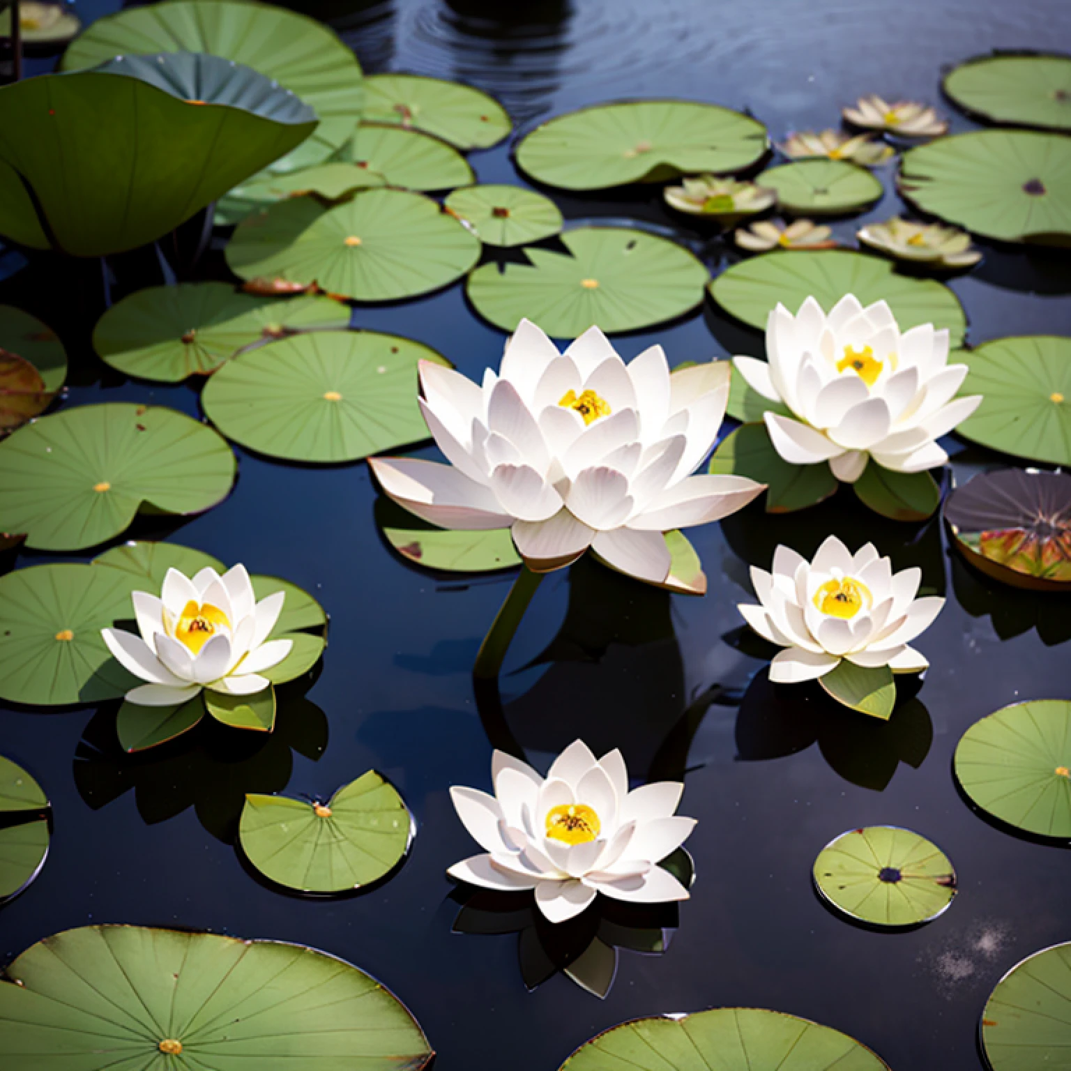 lotuses, lotus flower, blossoms（8K, best qualtiy, tmasterpiece：1.2）, realisticlying, （realisticlying：1.37）, A detailed, best qualtiy, A high resolution, Photo level, Don't be characterized, blue colors, blossoms, hasselblatt, Photo level, Clear reflection, Most of the white space, negative space