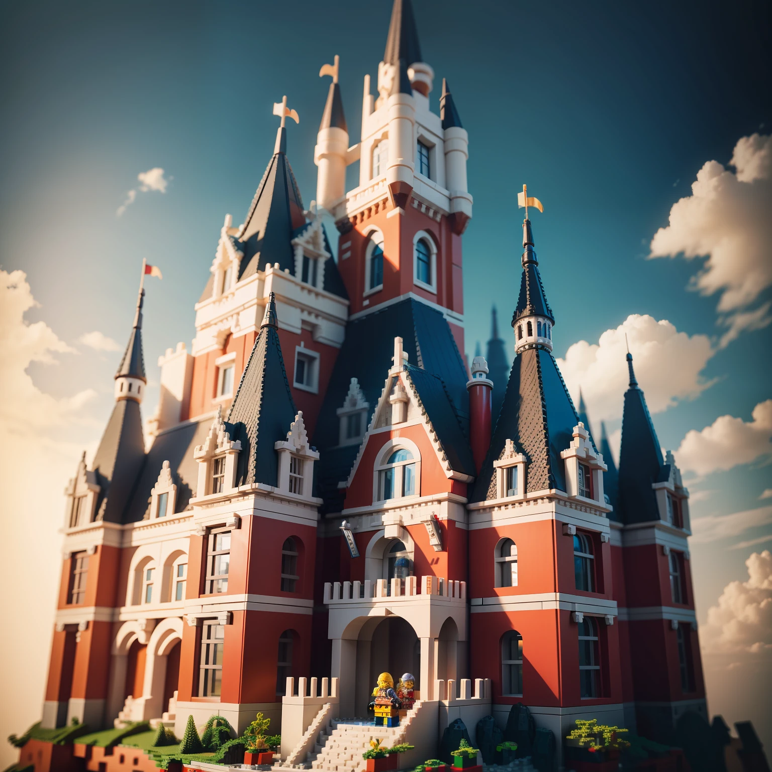 LEGO brick castle,Lego villains,A princess,binh
