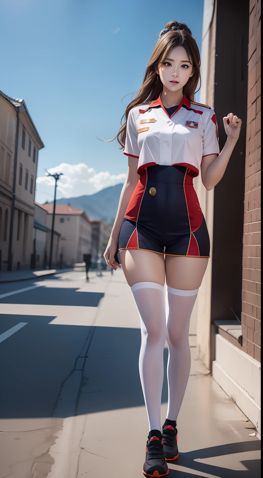 (RAW photos,HighestQuali),Full body like,Inconspicuous uniforms,(realisticlying,realisticlying:1.3),HighestQuali,tmasterpiece,Very fine and beautiful,highly detailed,CG,unified,2k wallpaper,Wonderful,beautifuldetails,tmasterpiece,dynamicposes,HighestQuali,Extremely detailed Cg Unity 8K wallpaper,,