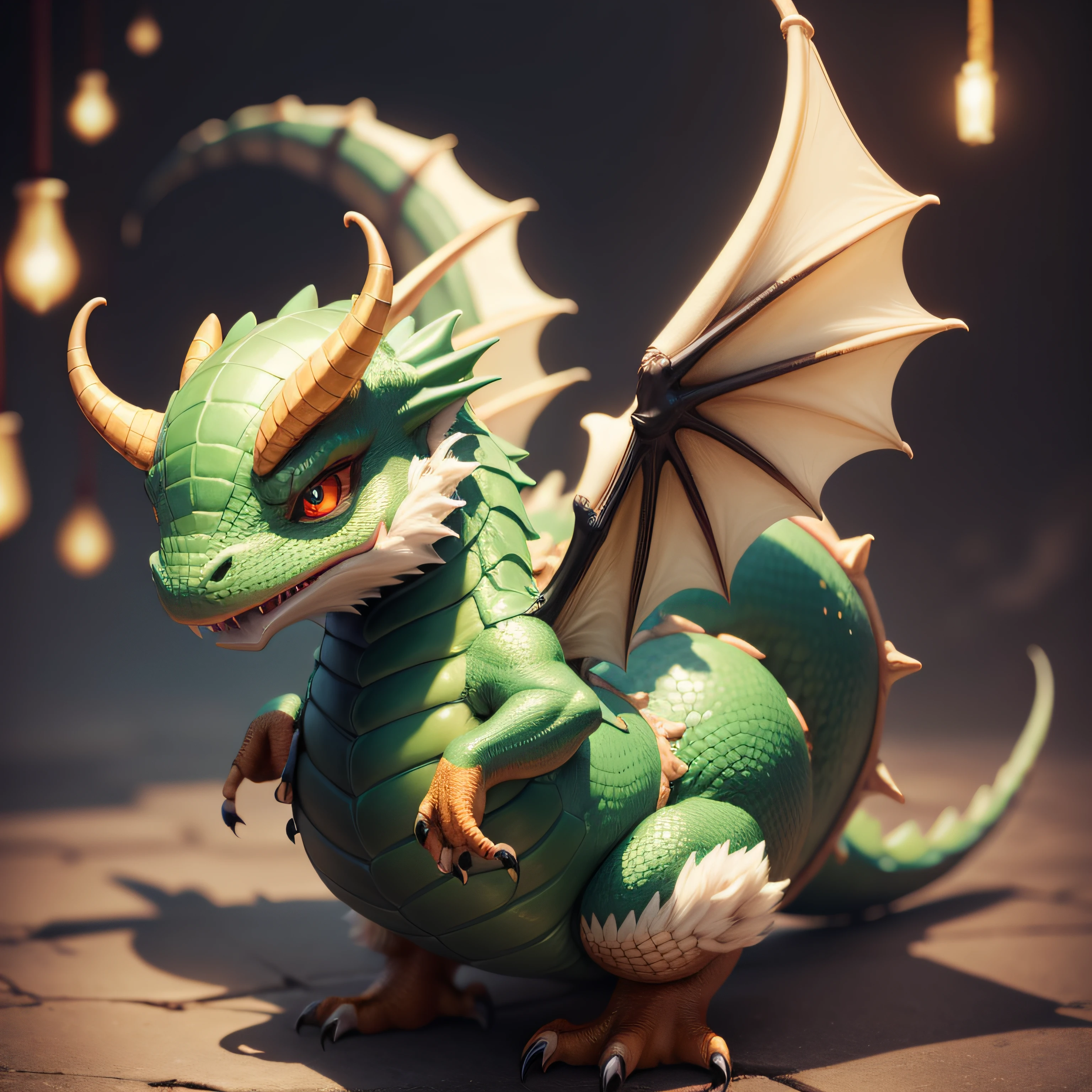 Cute Dragon without background Round depiction