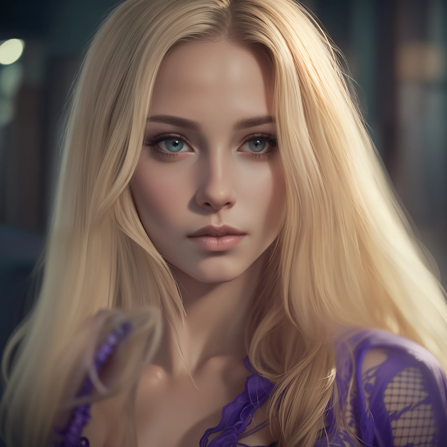 (
(Character: one russian woman, blonde long hair, small tits:1.3, athletic body)
(Clothing: purple lingerie),(sfw)
(Style: ((masterpiece:1.5)), (face detailed), photo-realistic:1.3, hyperrealistic, film grain, realistic lighting)
)