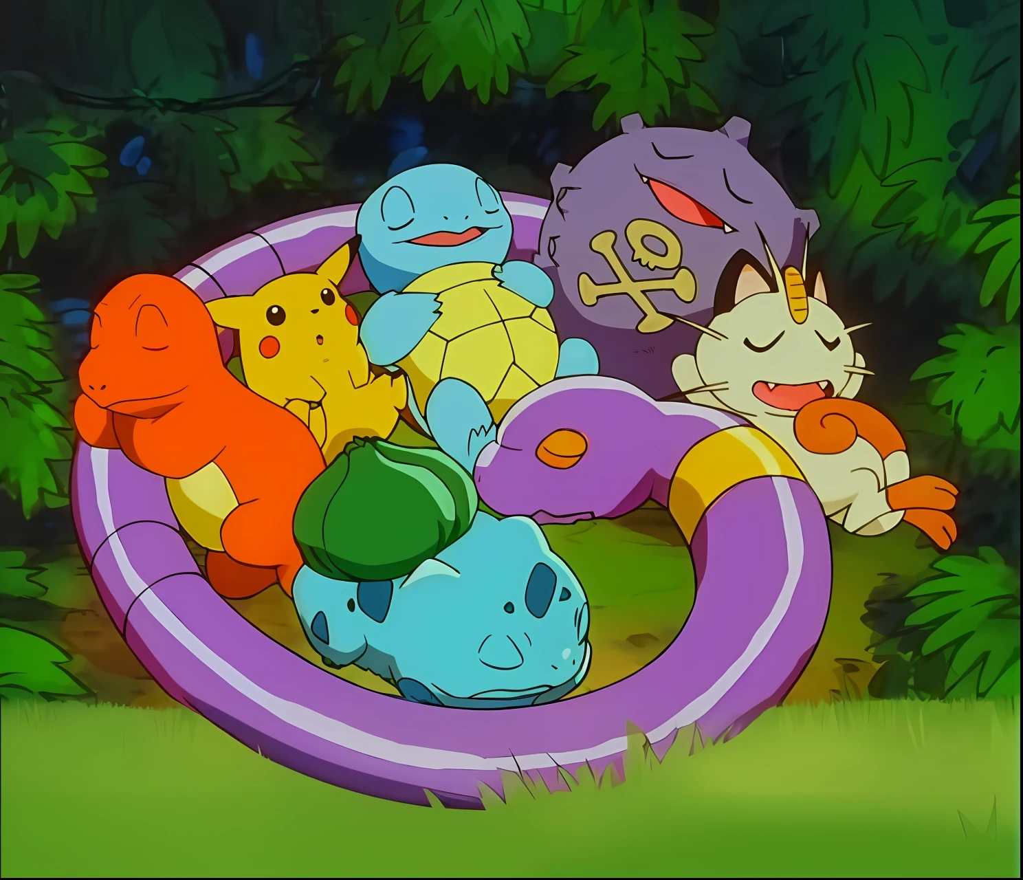 Pokémon character in a purple bowl with the number 4 drawn on it, Pokémon Military Drill, style of cute pokemon, blastoise, Wild Pokémon, illustration pokemon, A pokémon, Squirtle, Snorlax, Pokémon, 9 0 s anime aesthetic, style of pokemon, pokemon anime style, mystery pokemon, safebooru anime image, Real life Pokemon pictures