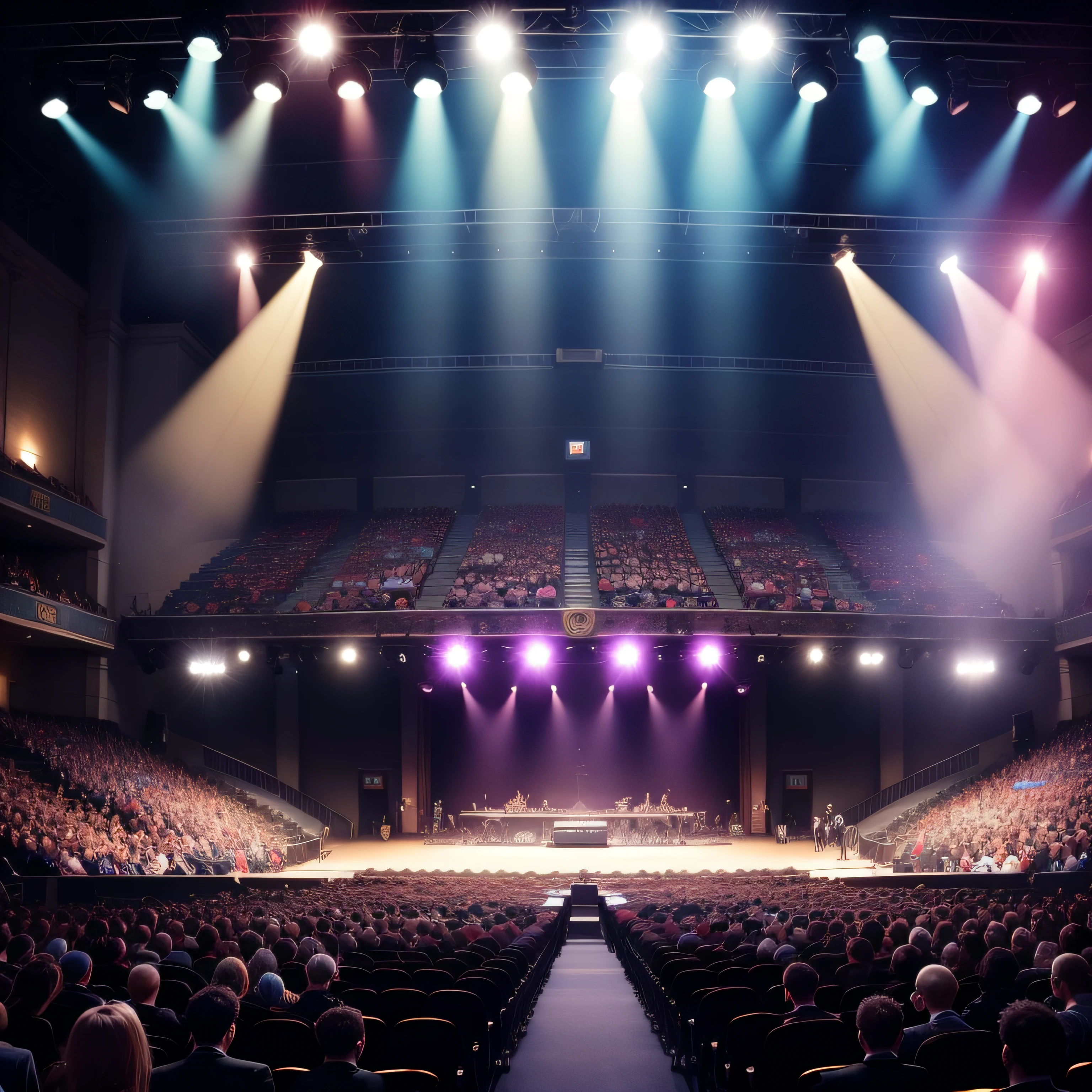 Music hall venue The arena is packed Main stage in the spotlight
