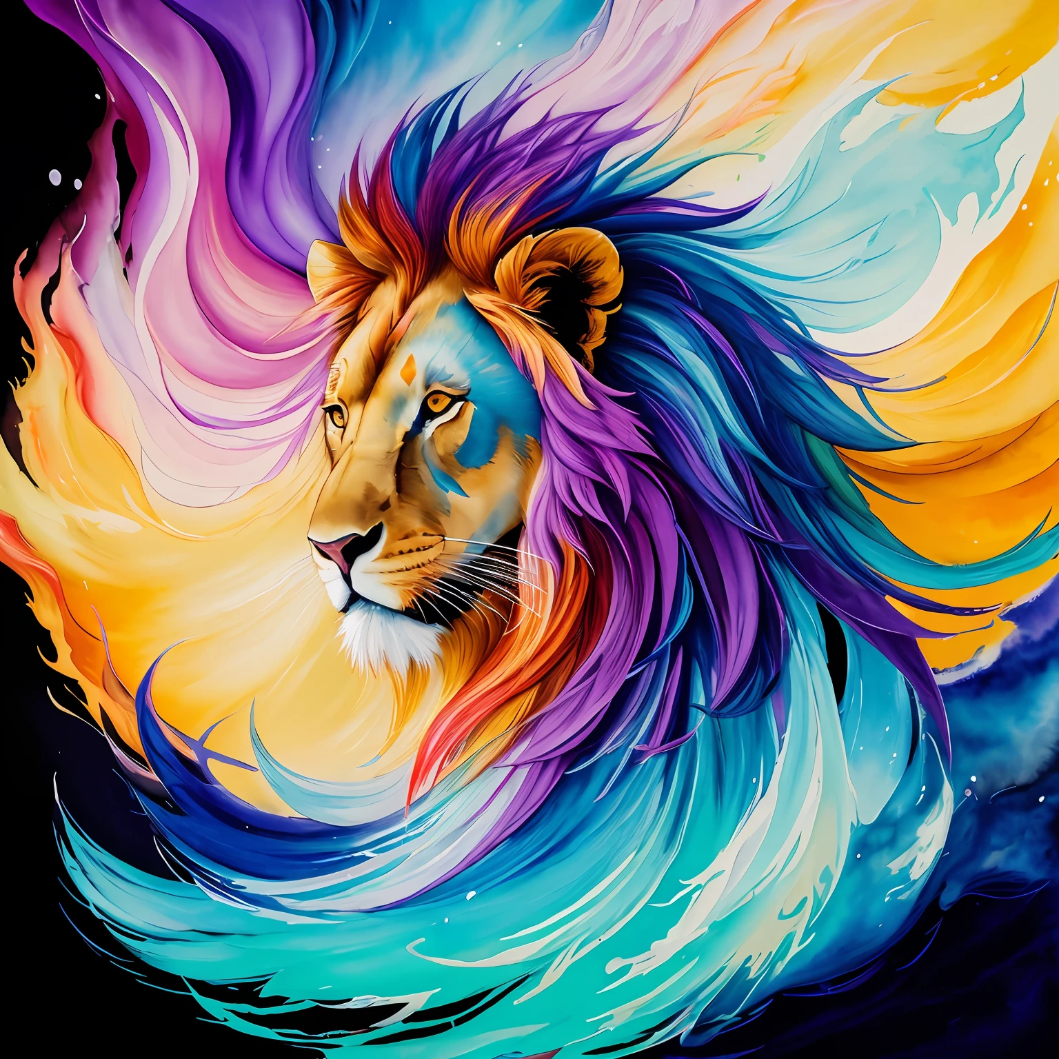 extremely stressed anime lion, drinking coffee in a building on fire in the background, masterful playing card border, random Colorful art, oil painting, blue yellow colors, light purple and violet additions, light red additions, intricate detail, splash screen, 8k resolution, masterpiece, artstation digital painting smooth veryBlack ink flow: 8k resolution photorealistic masterpiece: intricately detailed fluid gouache painting: by Jean Baptiste Mongue: calligraphy: acrylic: watercolor art, professional photography, natural lighting, volumetric lighting maximalist photoillustration: by marton bobzert:, complex, elegant, expansive, fantastical, vibrant