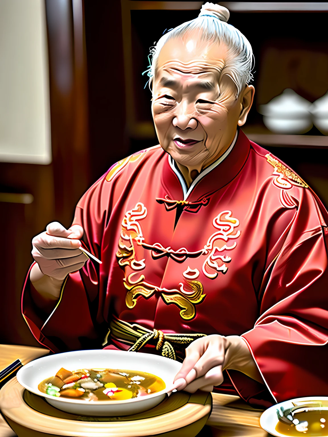 Traditional Chinese,Hard,Respect the old and love the young,blissful