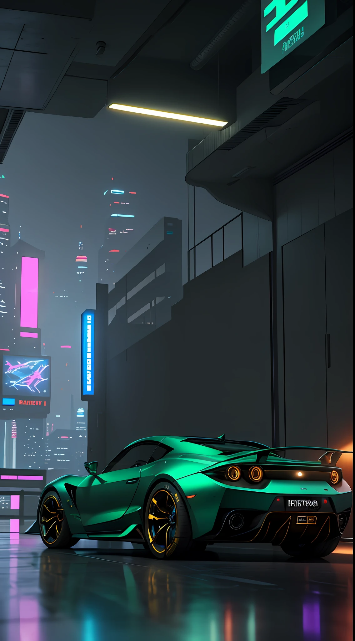 Photorealistic, ,Best quality,Masterpiece,Highly detailed,Ultra-detailed,Futuristic sports car for cyberpunk cities. 4K 3D Rendering Unreal Engine 5 Render with Blender and Octane Surrealist global illumination from photorealistic Greg Rutkowski Loish Raders Ferdinand Naboo Makoto Shinkai Tako Trends on CGhSociety