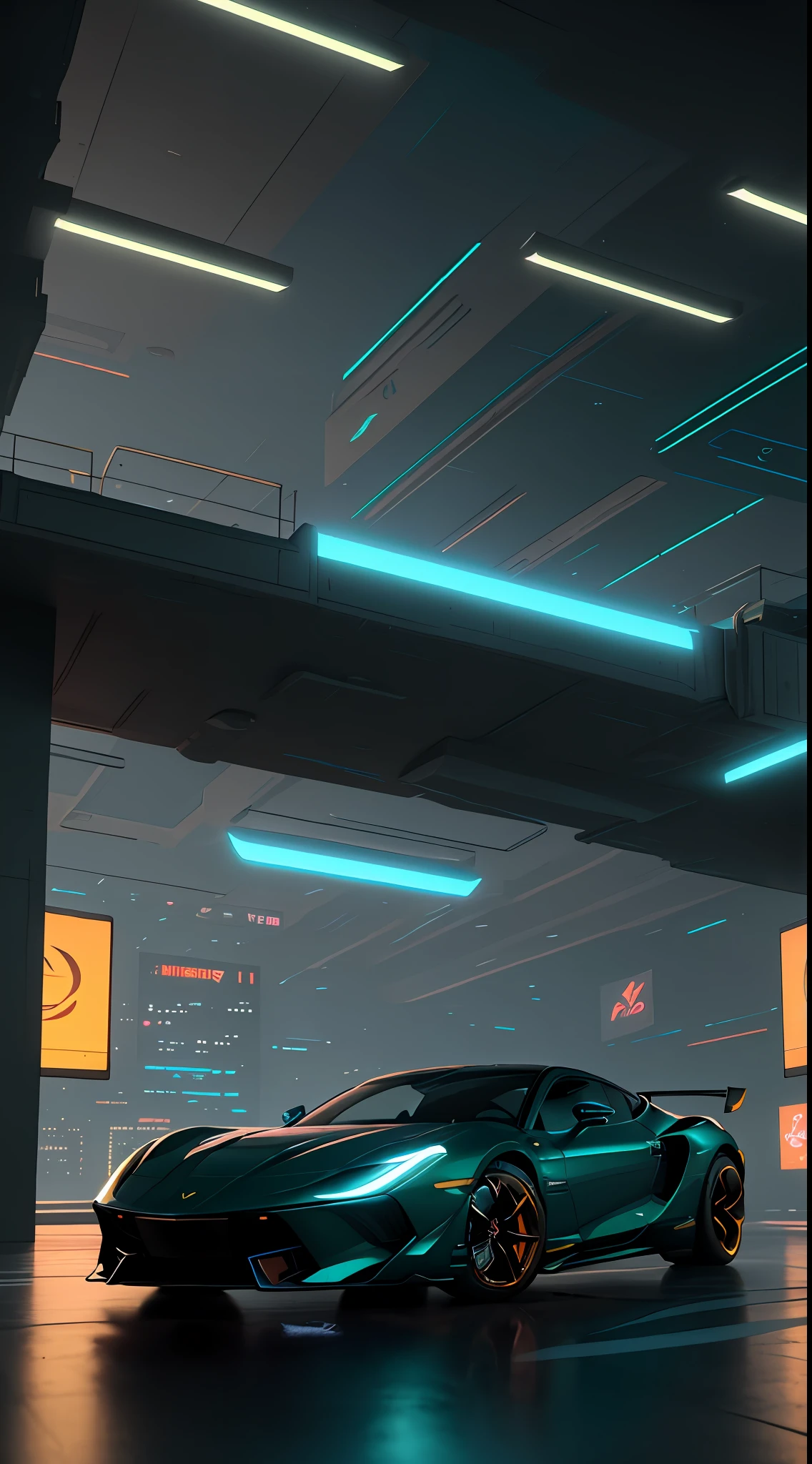 Photorealistic, ,Best quality,Masterpiece,Highly detailed,Ultra-detailed,Futuristic sports car for cyberpunk cities. 4K 3D Rendering Unreal Engine 5 Render with Blender and Octane Surrealist global illumination from photorealistic Greg Rutkowski Loish Raders Ferdinand Naboo Makoto Shinkai Tako Trends on CGhSociety