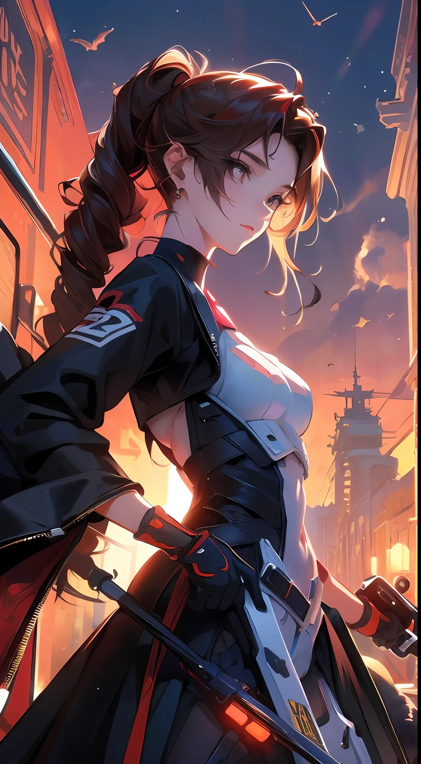 (nvinkpunk: 1.2) (SNTHWVE style: 0.8) VAL1 mk4Supra VAL2, light wave, sunset, complex, highly detailed