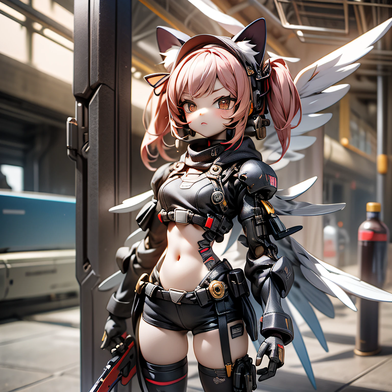 blink, chibi, Complete broker, Mega Mini, The body is steel..., Metal., The legs are steel..., Metal., My favorite cat ears, The wings are steel..., Metal., The gun is metal steel....