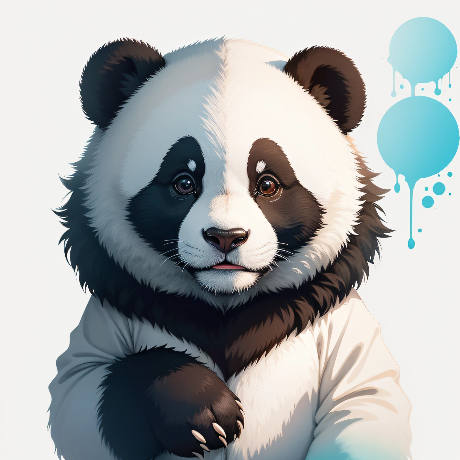 panda bear in watercolor style, hand drawn, oil painting, vector, pastel color, on a white background