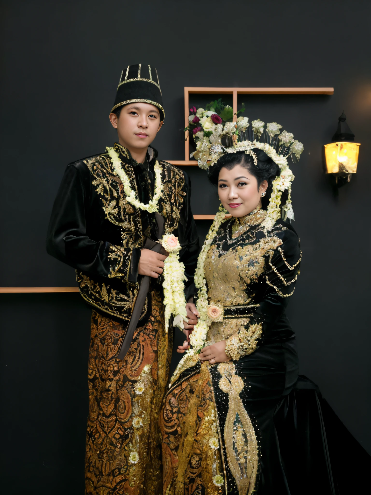 there are two people dressed in traditional costumes posing for a picture, taken with canon 5d mk4, traditional dress, couple, profesional photography, wedding, photo taken with nikon d 7 5 0, photo taken with nikon d750, taken with canon eos 5 d mark iv, traditional clothes, wearing traditional garb, lovely couple, traditional clothing