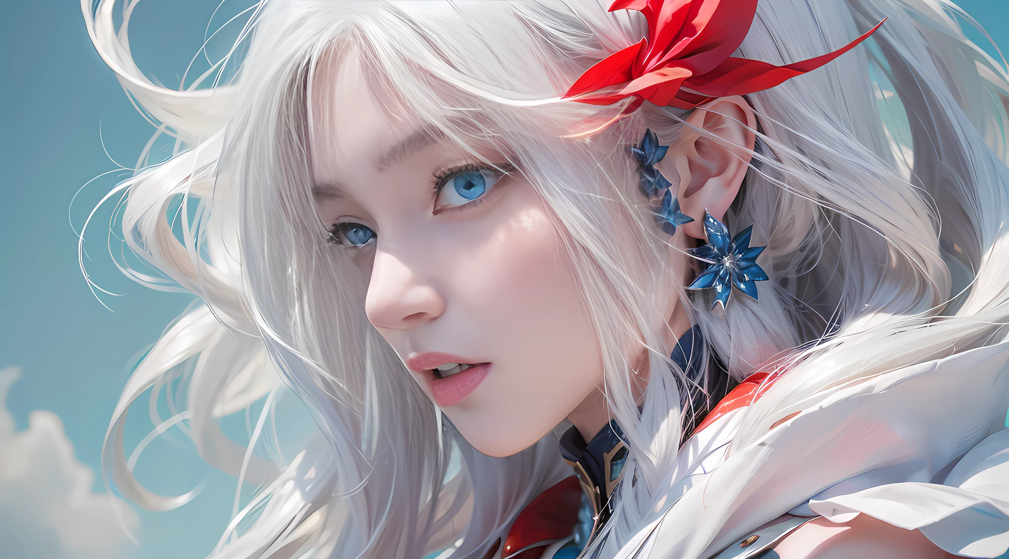 ((Perfect blue and beautiful eyes)),populate,and integration with the neighborhood