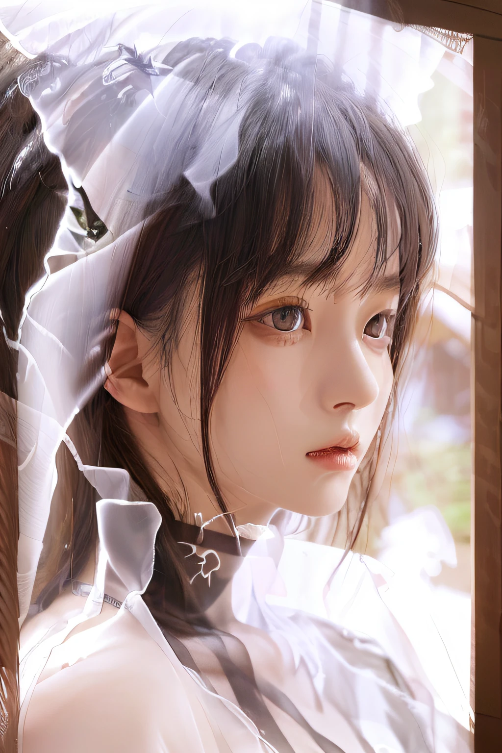 surreal female portrait by David Hockney and Alphonse Mucha, Fantasyart, korean-doll, photorealisti, 动态照明, artstation, poster for, Volumetriclighting, very highly detailed face, 8k ultra, Award-Awarded, in the darkness nigth, deep shading, low tune, cowboy lens, (Red phoenix dress: 1.4), long whitr hair, brunette color hair, chest circumference, luxurious palace, Royal style,devil crown,red eyes make up very sharp and detailed, The most beautiful face, Ultra photo realsisim, chinese women's clothing, polo neck sweater, attractive smile, The eye makeup is good,Guviz,devil style,wearing black mesh socks, pony tails,There is a bow tied behind the hair, redish pink lips,Devil tattoo on shoulder,wearing a thin red and black robe,The scenery is gloomy as thunder,(sportrait),Close-up of main character,(Background detail 1.8),HDR,UHD,8K quality,Detailed pixels,looking at viewert,from the front side,(dramatic angles,dynamicposes), (realisticlying: 1.4), (Hyper-realistic: 1.4), (realisticlying: 1.3), (Smooth lighting: 1.05), (cinematic lighting quality improvement: 0.9), 32K, Realistic lighting, The light from the back window is backlighted, Face light source, Ray tracing, (high light: 1.2), (Quality Improvement: 1.4), ( Top realistic textured skins: 1.4), Fine detail eyes, 详细的脸, Quality eyes, (tired, Drowsiness and satisfaction: 0.0), closeup of face,(Enhance Body Line Atmosphere:1.1),(Enhances skin texture and beauty:1.1)
