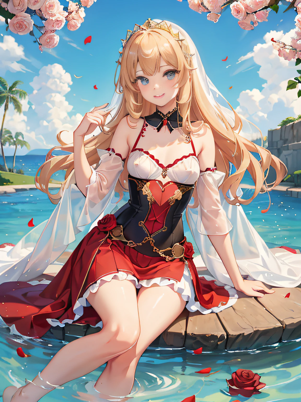 ((masterpiece)), (top-quality), (detaileds),4K resolution. 1 Girl Sharp Focus、a blond,Princess Cut,odd eye,Older sister,diet,long,Red Rosa,tiarra,Black Dress,curlyhair,small tit,small tits,Cool,Rose Dress,embroideries,oriental,A sexy,Sareme,garden,Sunnyday,blue-sky,Confetti、small nose,narrow nose and small nose,,,,,,,,,,,,,,,,,,,,,,,,,,,,,,,High small nose,small nostrils,see -through,Full body like,oblique,1girl in,Golden hair color,Light hair color,Beige hair color,Rosa,Red Rose,Rosa,Red Rose,Rose Dress,weddingdress,Arm Cover,Adults,adult lady,veils,Kamimei,Red Rose,Rosa,Rosa,Rosa,Rosa,Rosa,Red Rose,Big sister,adult lady,adult lady,adult lady,,adult lady,adult lady,Adult Women Mermaid Dresses,Mermaid Dresses,corsets,corsets,corsets,corsets,A smile,Straight bangs