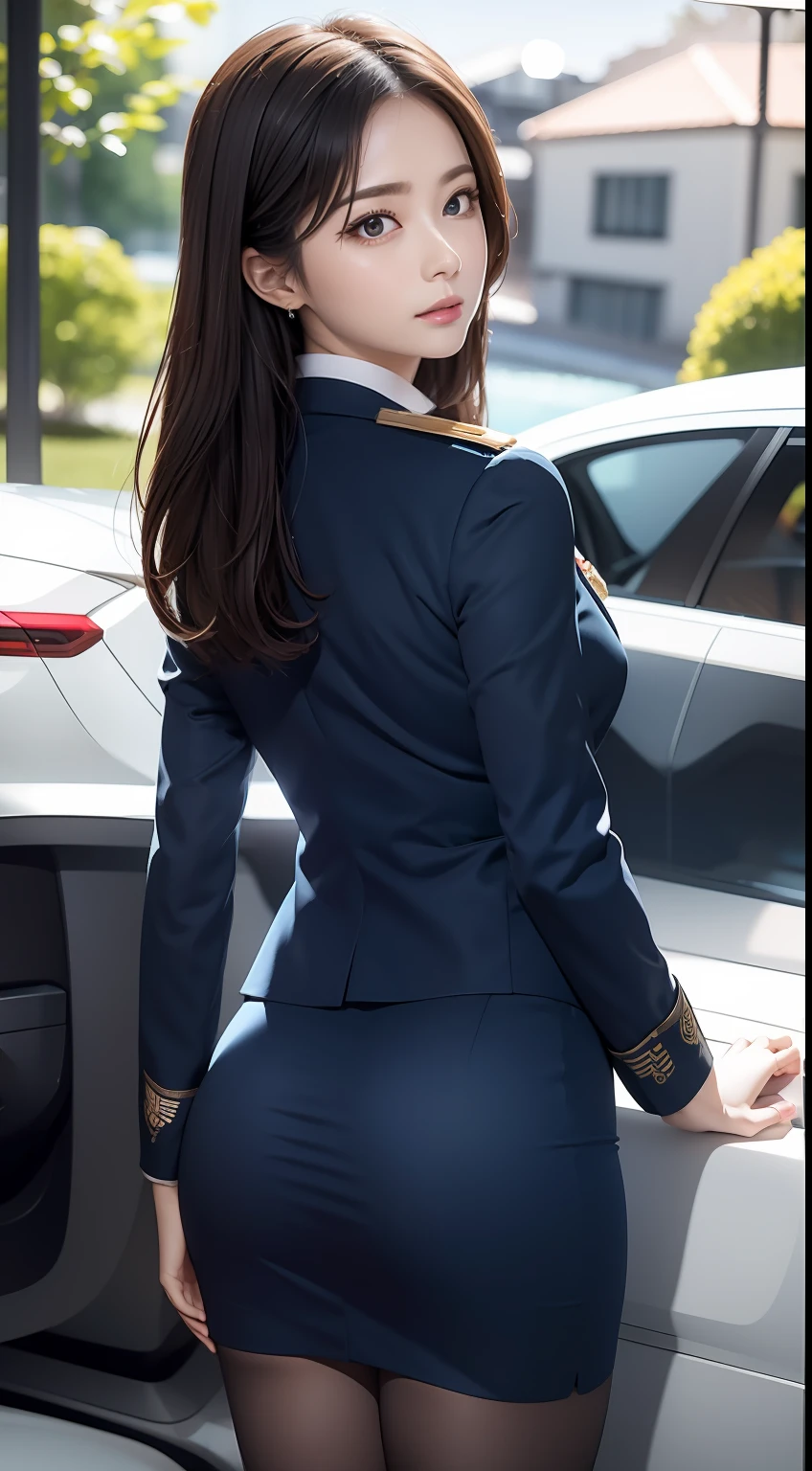 （RAW photos，HighestQuali），Full body like，The uniform of a flight attendant，（realisticlying，realisticlying：1.3），HighestQuali，tmasterpiece，Very fine and beautiful，highly  detailed，CG，unified，2k wallpaper，Wonderful，beautifuldetails，tmasterpiece，dynamicposes，HighestQuali，Extremely detailed Cg Unity 8K wallpaper，，