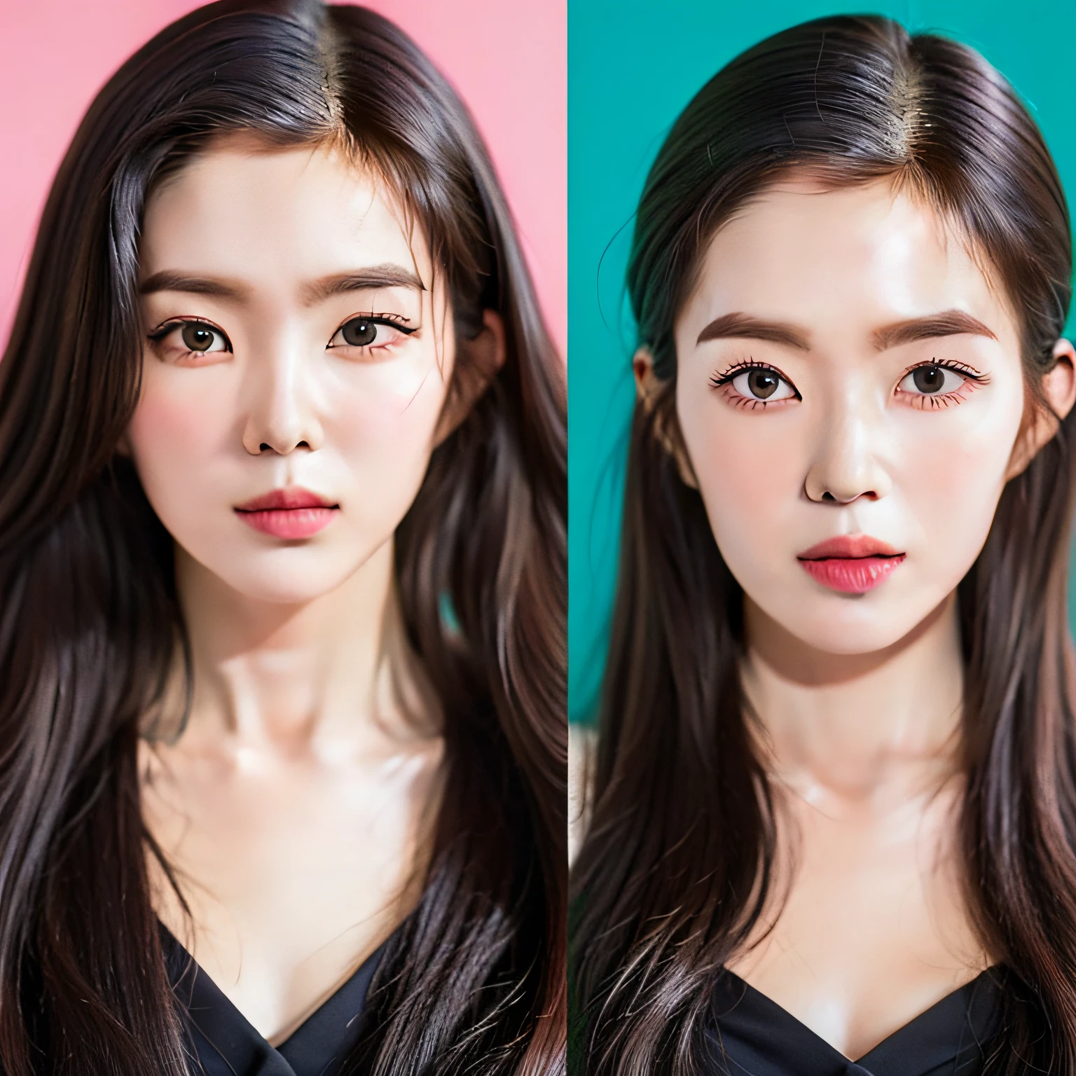 Comparison chart after makeup，woman