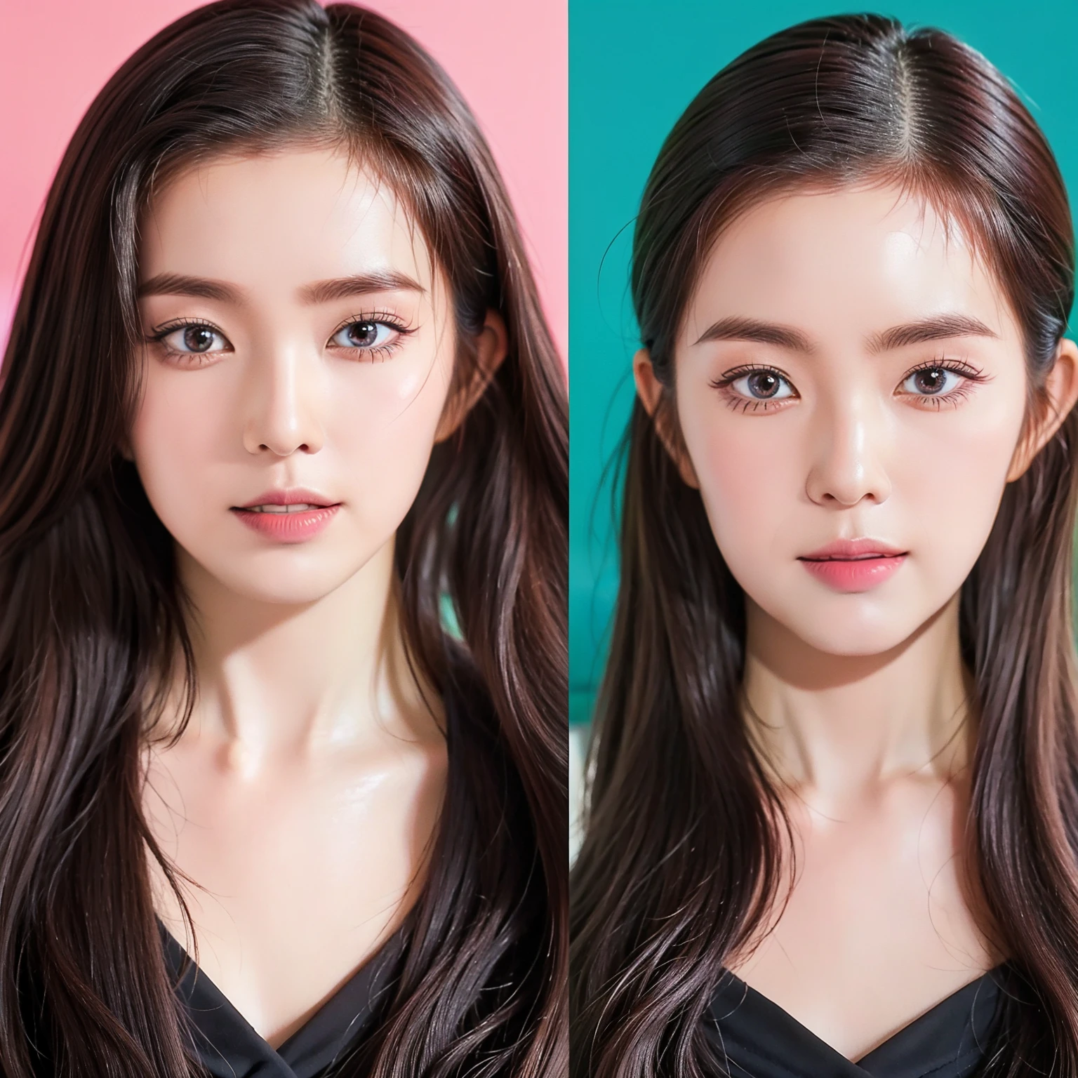 Comparison chart after makeup,woman