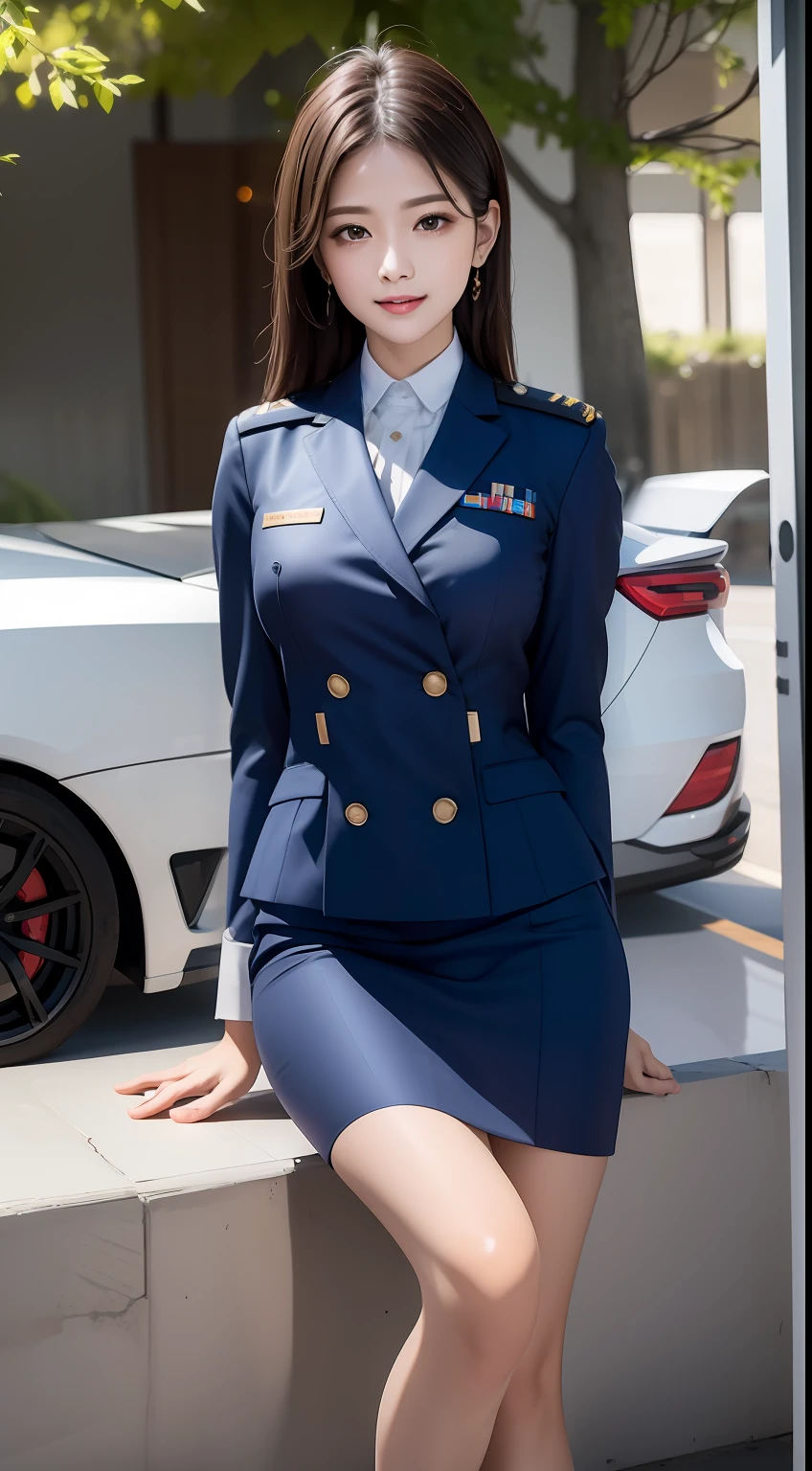 (RAW photos,HighestQuali),Full body like,The uniform of a flight attendant,(realisticlying,realisticlying:1.3),HighestQuali,tmasterpiece,Very fine and beautiful,highly detailed,CG,unified,2k wallpaper,Wonderful,beautifuldetails,tmasterpiece,dynamicposes,HighestQuali,Extremely detailed Cg Unity 8K wallpaper,,