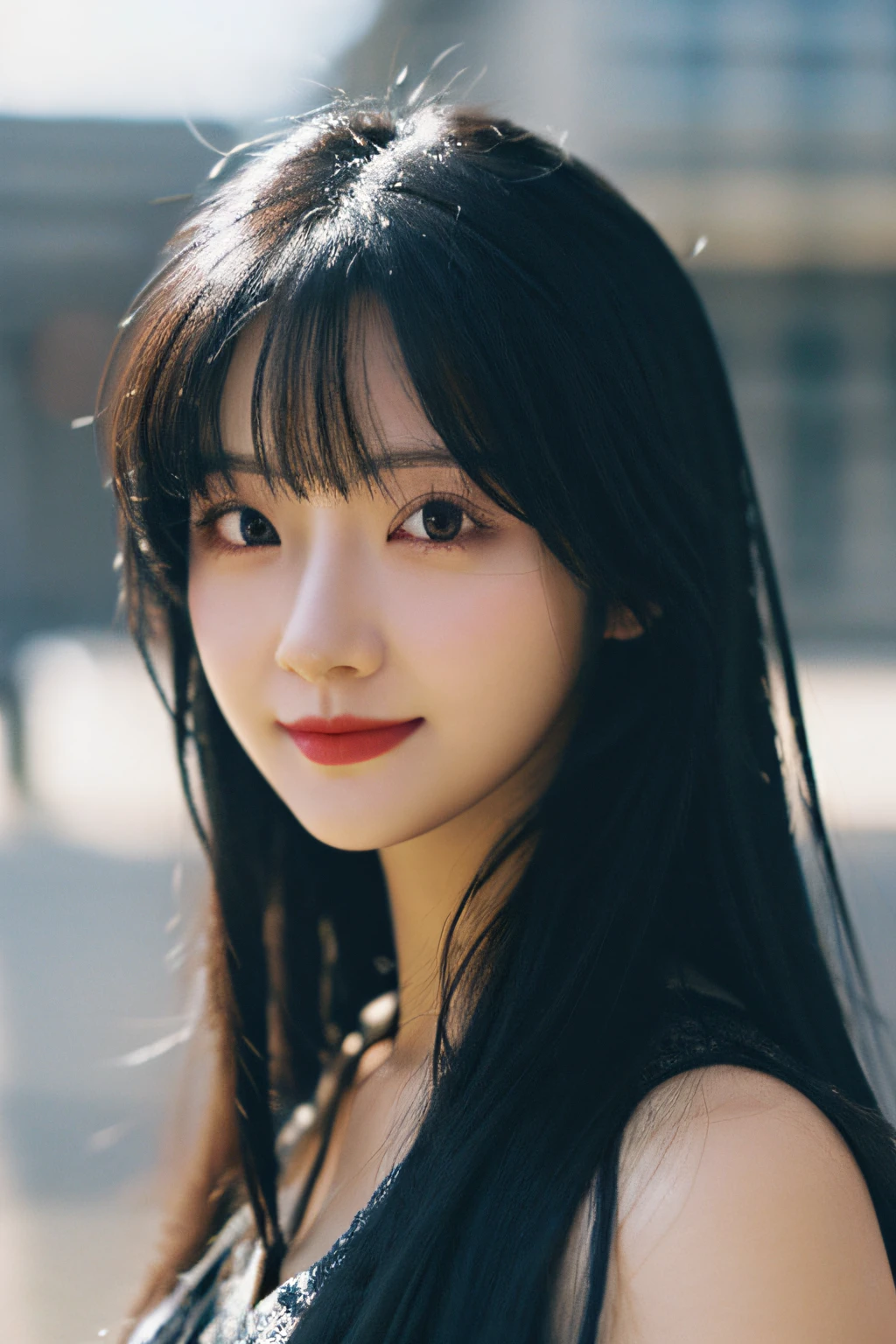 Highly detailed image quality, best quality, super detailed, photorealistic, highly detailed anime images, unparalleled beautiful girl, long black hair, highly detailed eyes, highly detailed face, highly detailed expression, smile