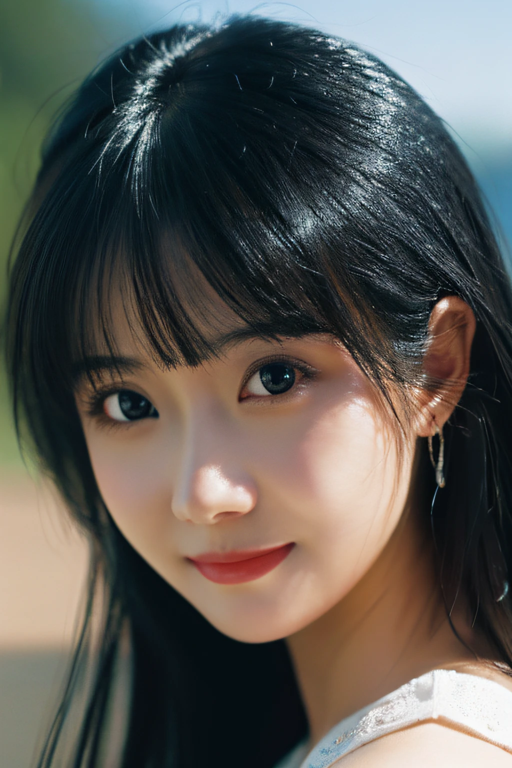Highly detailed image quality, best quality, super detailed, photorealistic, highly detailed anime images, unparalleled beautiful girl, long black hair, highly detailed eyes, highly detailed face, highly detailed expression, smile