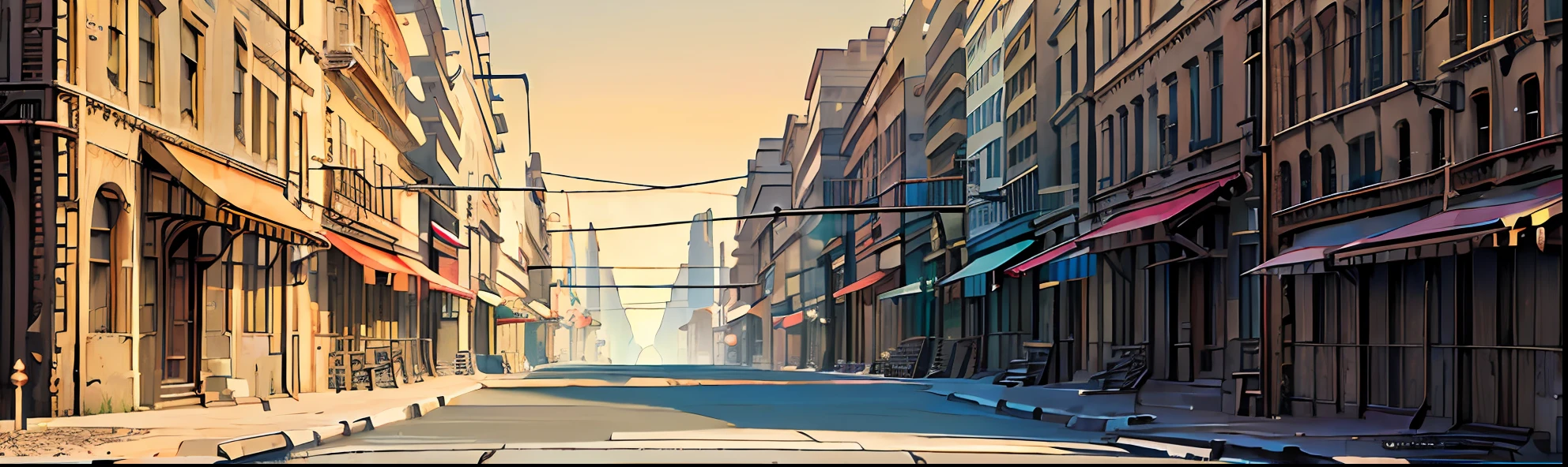 (scenery, no humans, street:1.8), masterpiece, best quality, beautiful face, 8k, absurdres, noon, flat color, perspective, depth of field, HDR, (bleach bypass, ginnokoshi:0.8), cinematic lighting, professional lighting, sharp focus, highres, photography, realistic, ultra detailed, finely detail