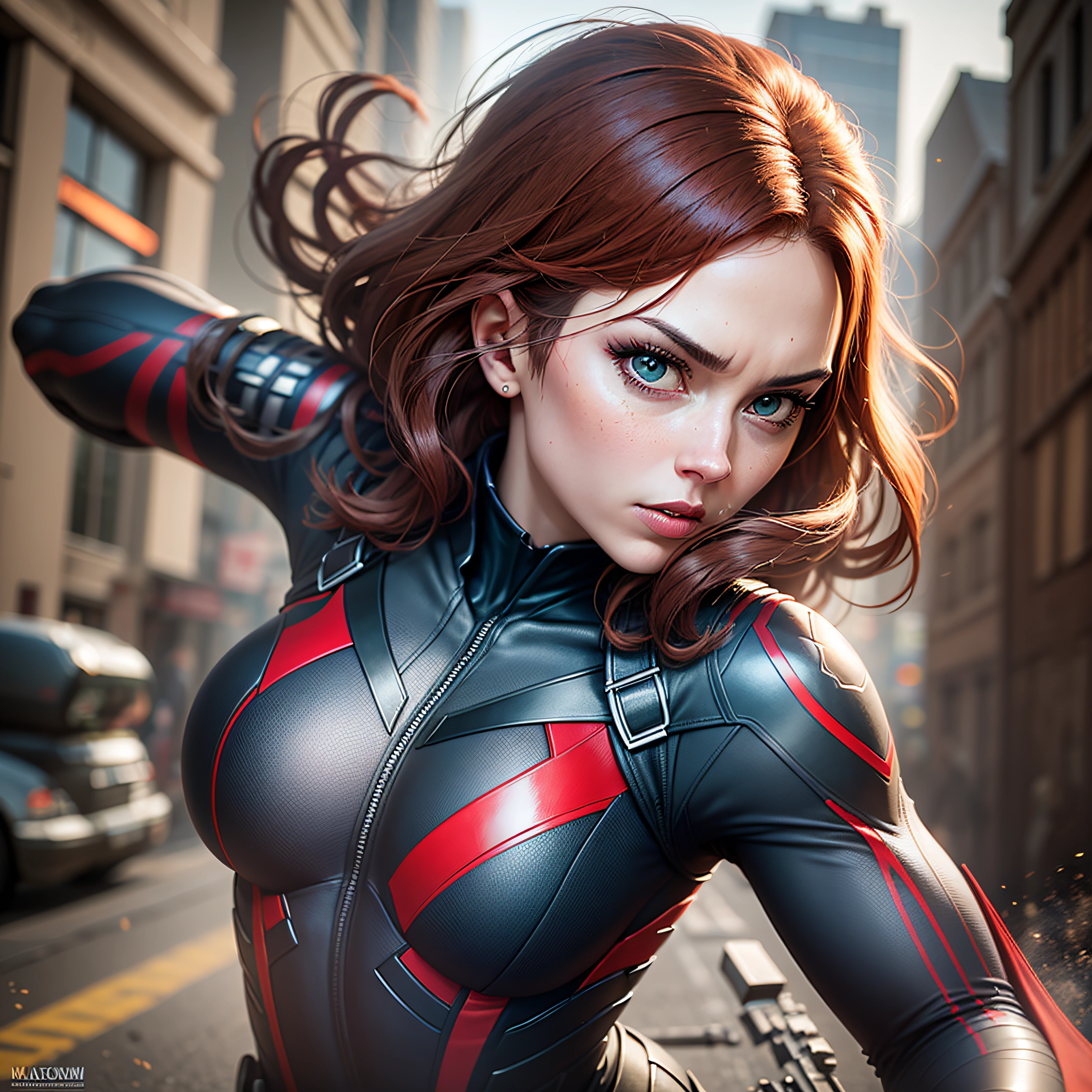 character, black widow shooting, black widow, Marvel, action scene