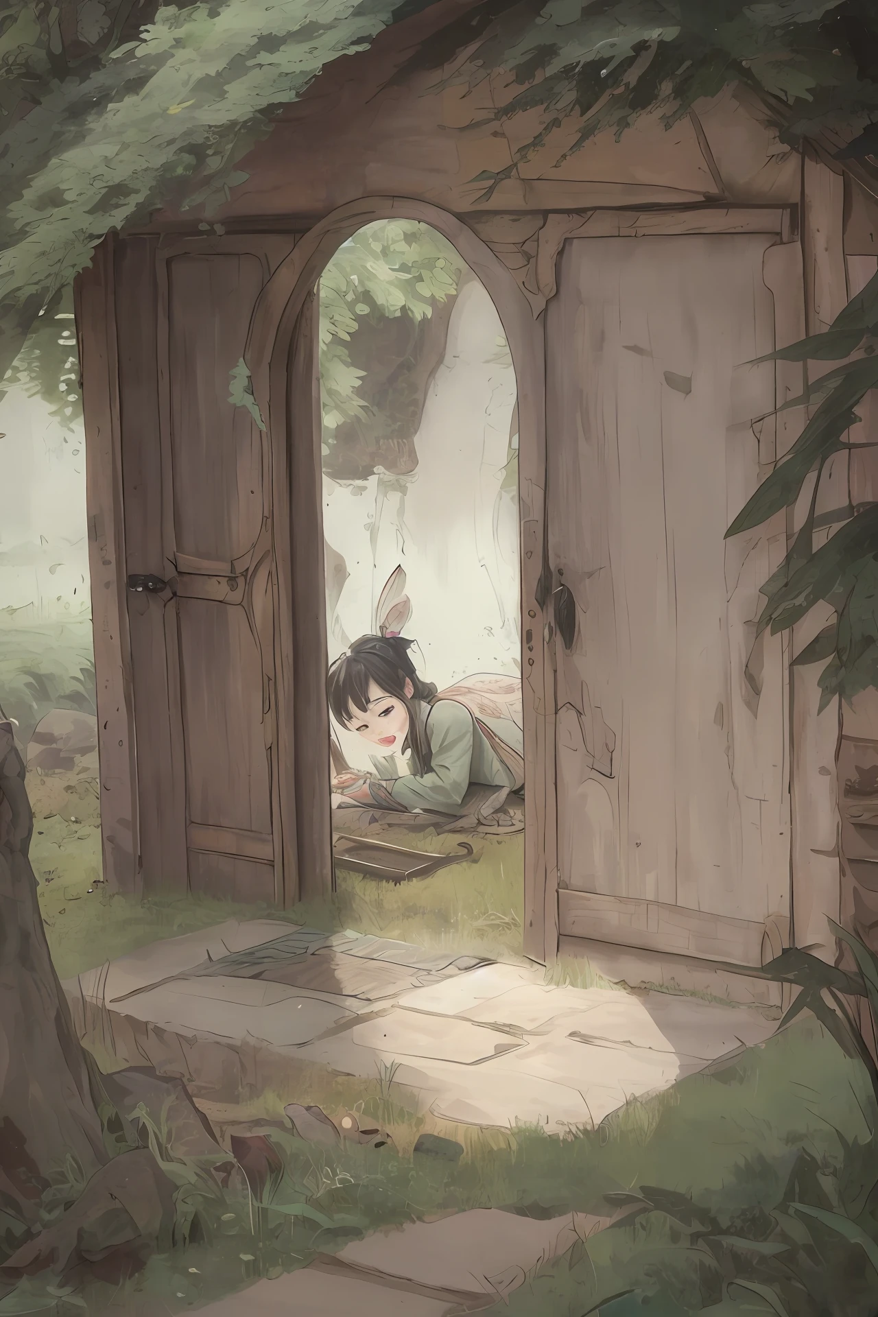 ancientry，1 fairy，A stout male。A dilapidated grass hut，The fairy was kidnapped。wounded。
