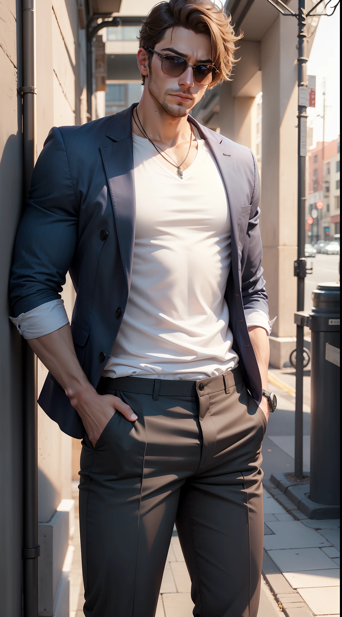 cool guy,Hand in trouser pocket