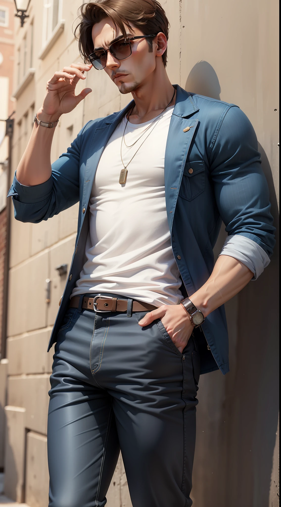 cool guy,Hand in trouser pocket