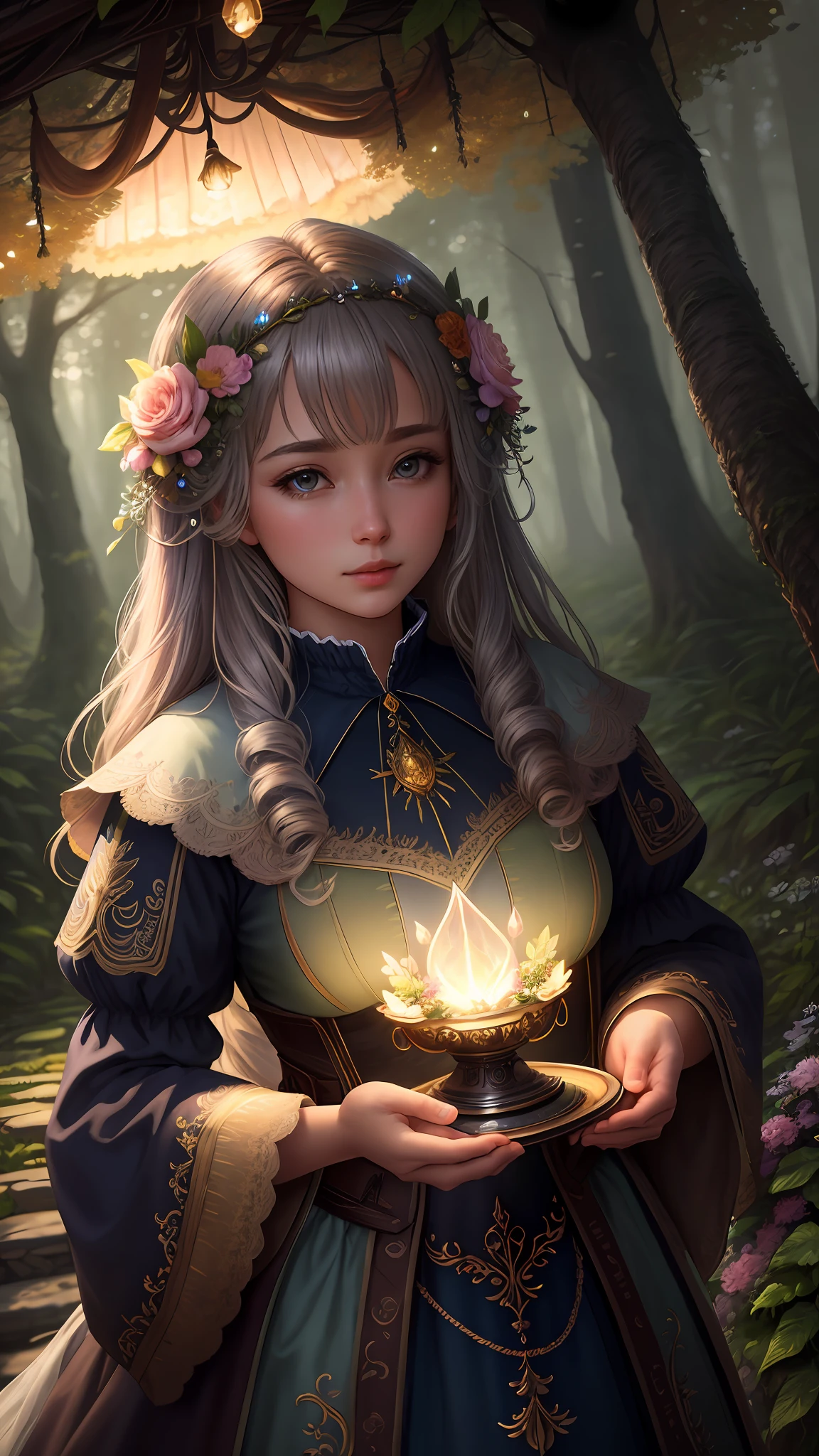 masterpiece, best quality, high quality,extremely detailed CG unity 8k wallpaper, An enchanting and dreamy scene of a fantasy forest, with towering trees, glowing mushrooms, and hidden fairy glens, creating a sense of mystique and enchantment, artstation, digital illustration, intricate, trending, pastel colors, oil paiting, award winning photography, Bokeh, Depth of Field, HDR, bloom, Chromatic Aberration ,Photorealistic,extremely detailed, trending on artstation, trending on CGsociety, Intricate, High Detail, dramatic, art by midjourney