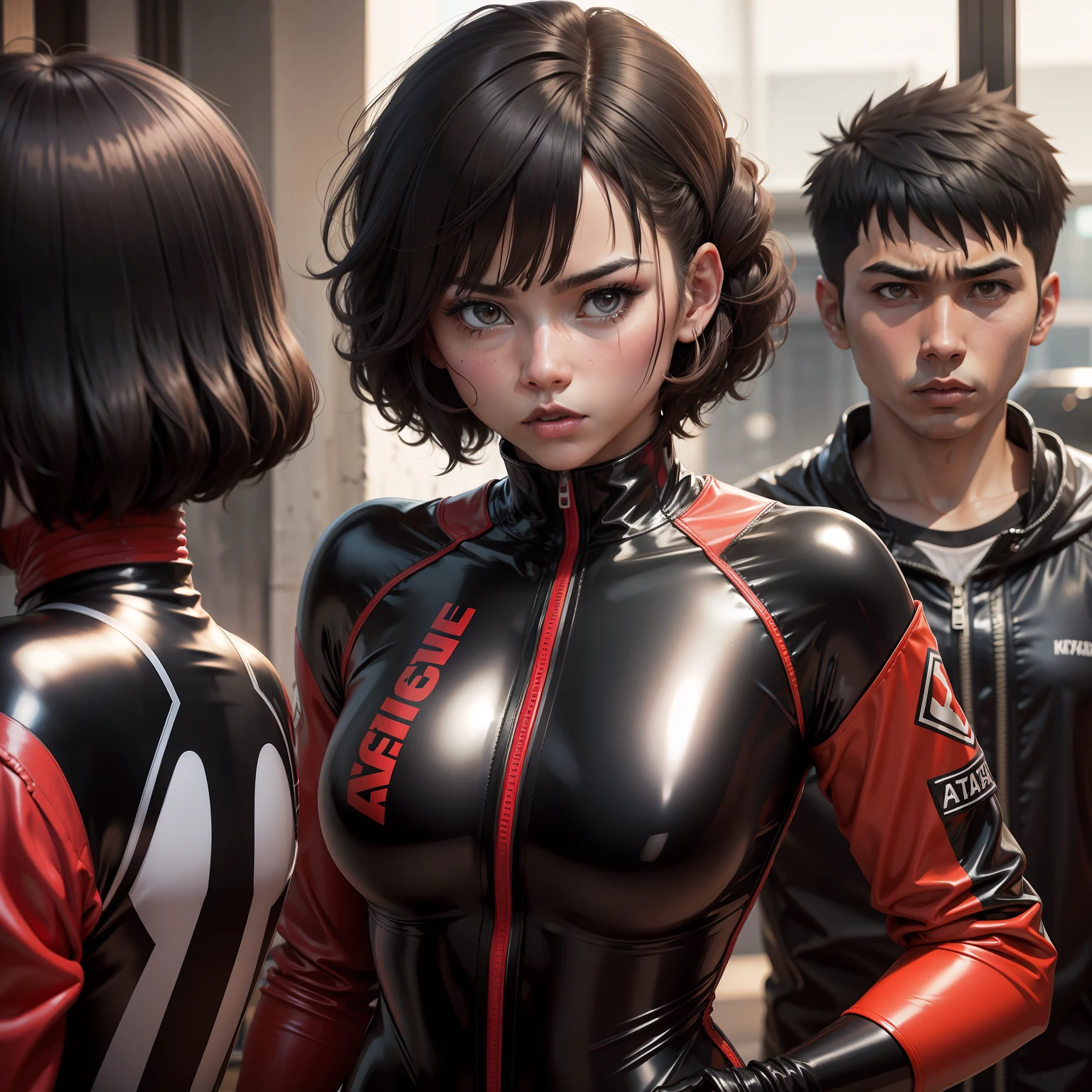 Hairstyle shortcuts　Katsuki Woman　rubbersuit　Insults
