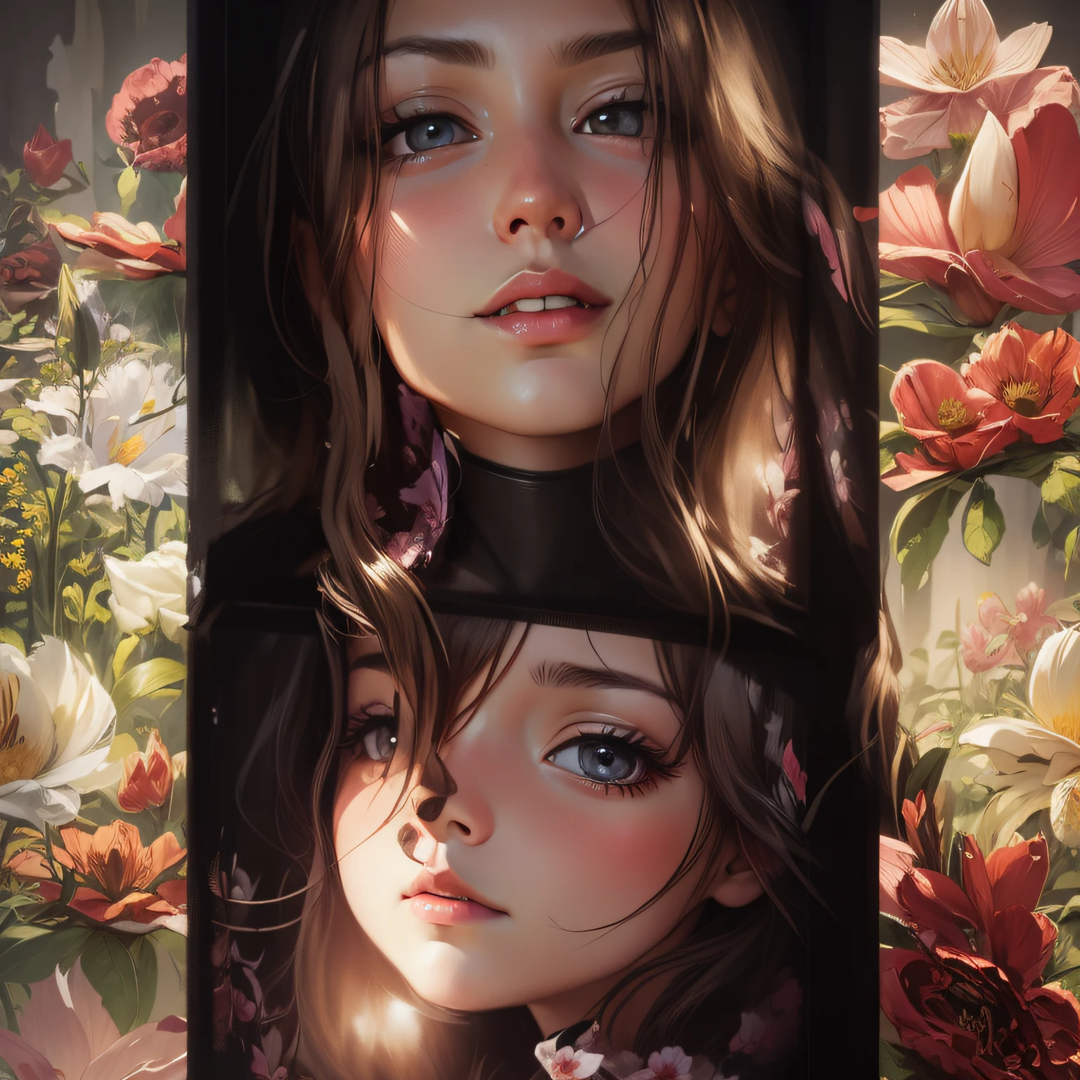 flower realistic frame