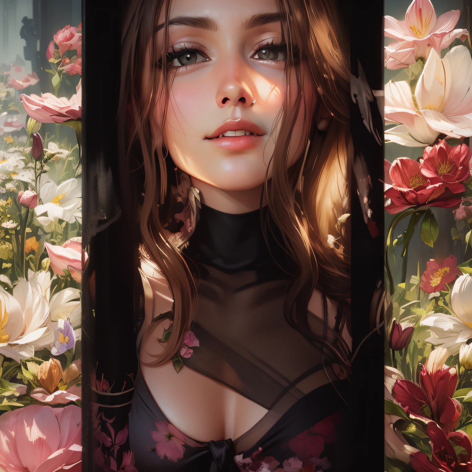 flower realistic frame