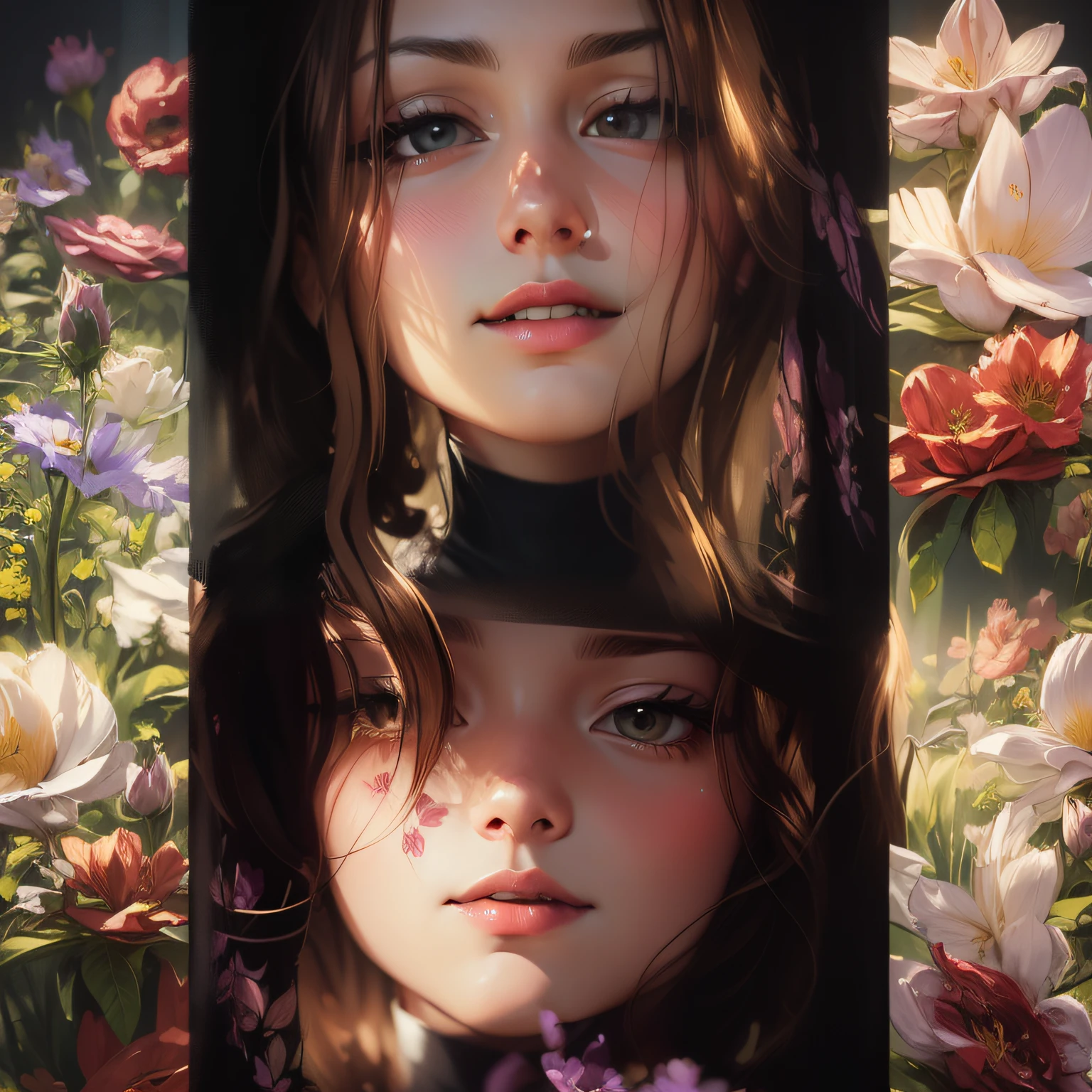 flower realistic frame