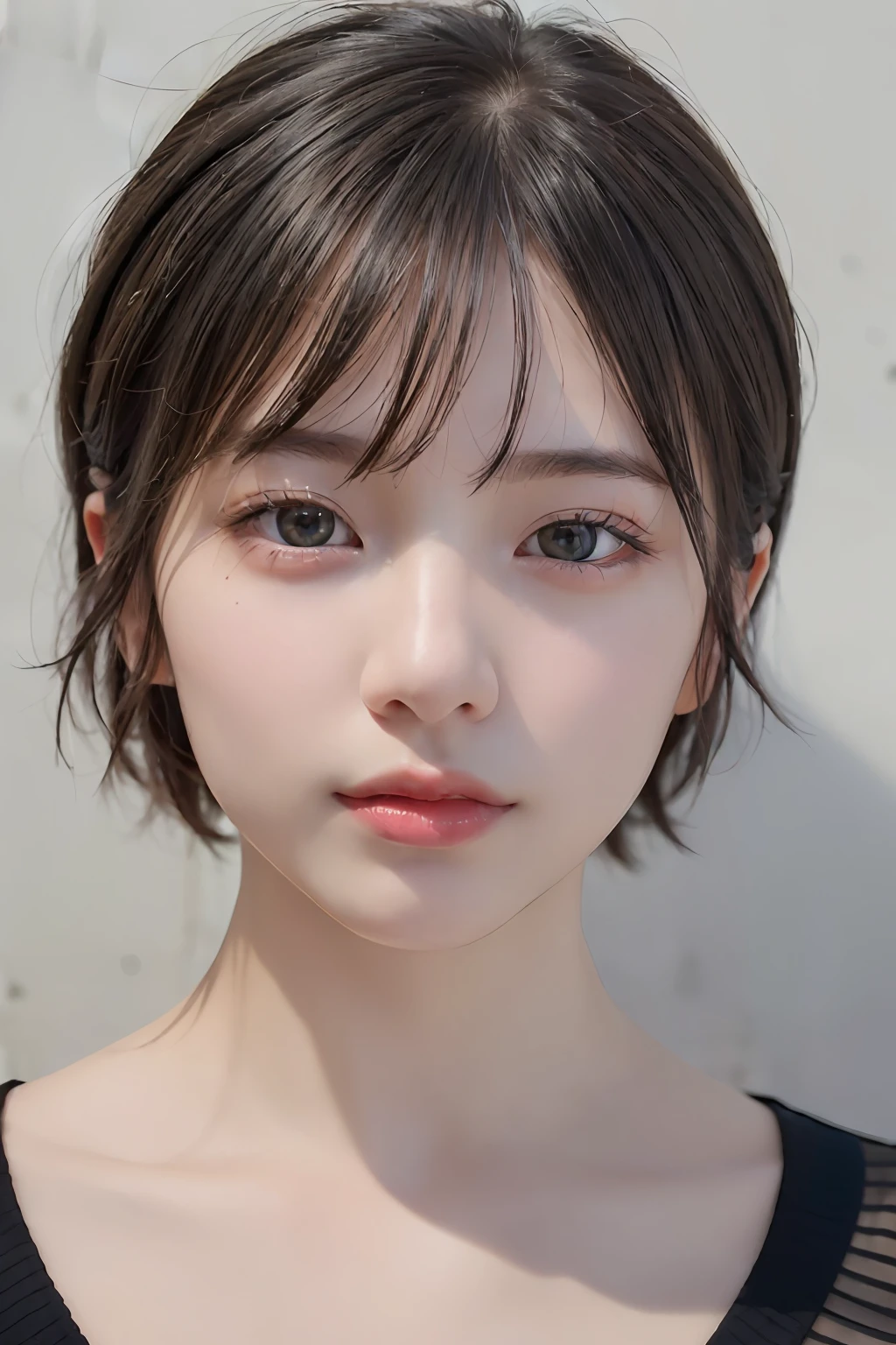 (masterpiece:1.3), (8k, photorealistic, RAW photo, best quality: 1.4), (1girl), beautiful face, (realistic face), (black hair, short hair:1.3), beautiful hairstyle, realistic eyes, beautiful detailed eyes, (realistic skin), beautiful skin, (sweater), absurdres, attractive, ultra high res, ultra realistic, highly detailed, golden ratio