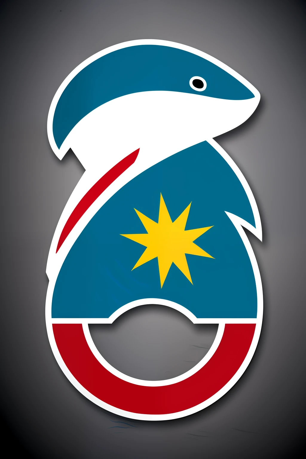 Logo of a shark furious to football