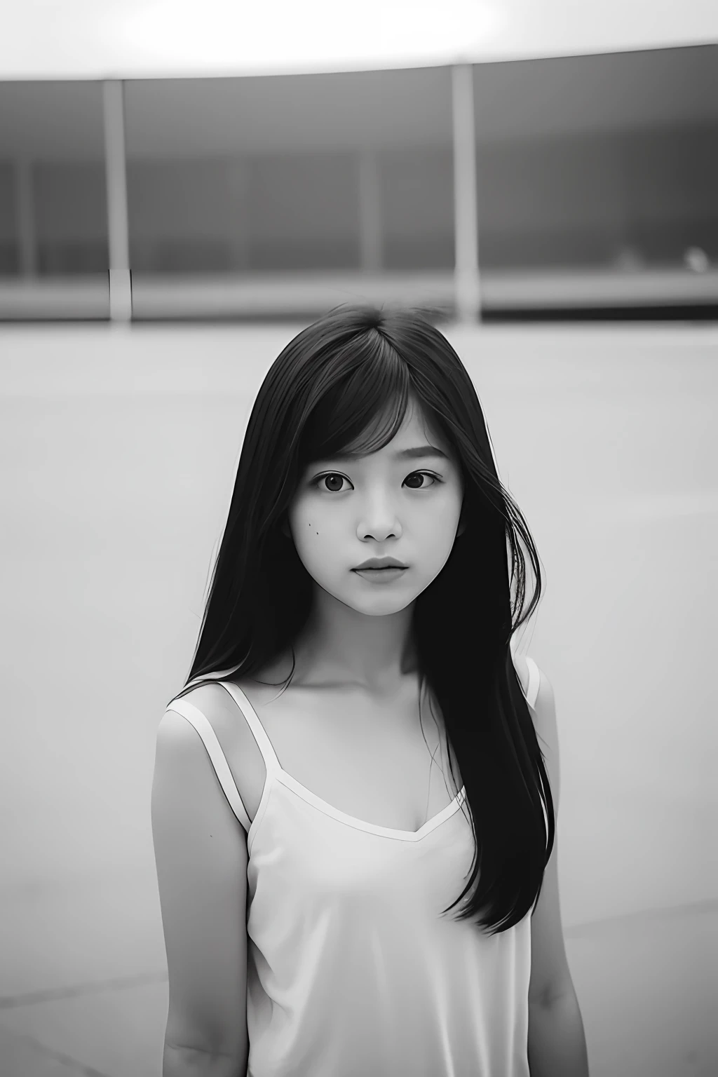 Photo of a Beautiful Korean kpop idol ??? girl 12yo, Summer, Lustful, film grain, Ilford HP5, 80mm