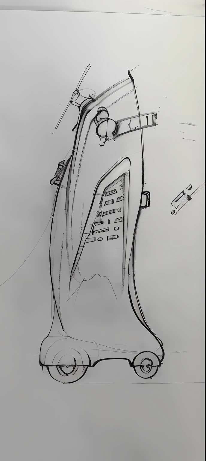 Sketch of a car with a remote control on the side, concept sketches, conceptual drawing, concept art sketch, concept image, inspired by Zha Shibiao, technical sketch, Concept illustration, concept design, in style of zaha hadid, rough abstract sketch, old sketch, smooth design spaceship sketches, dissection sketch, sharp design spaceship sketches, Rough sketch