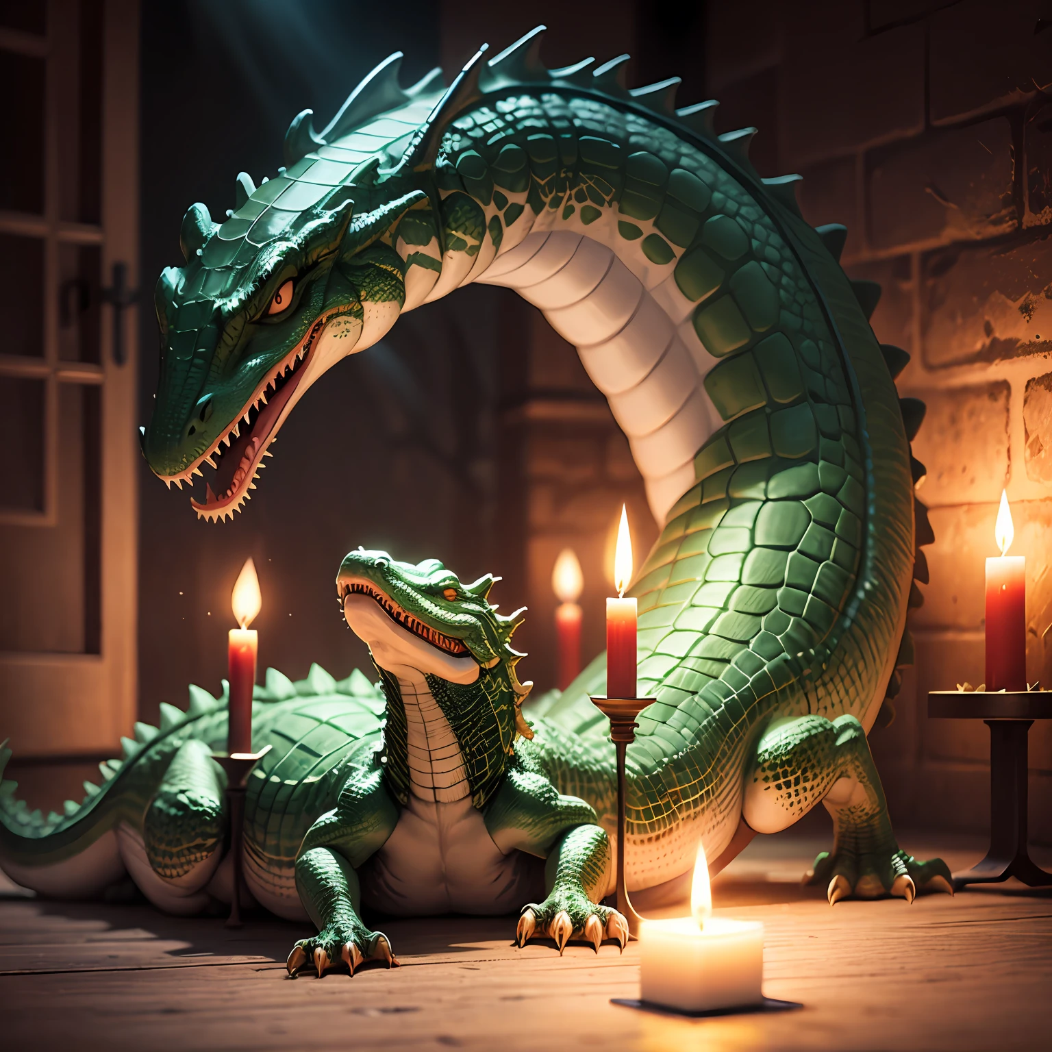 Candle Dragon,alligators,immensity,fantasy --auto