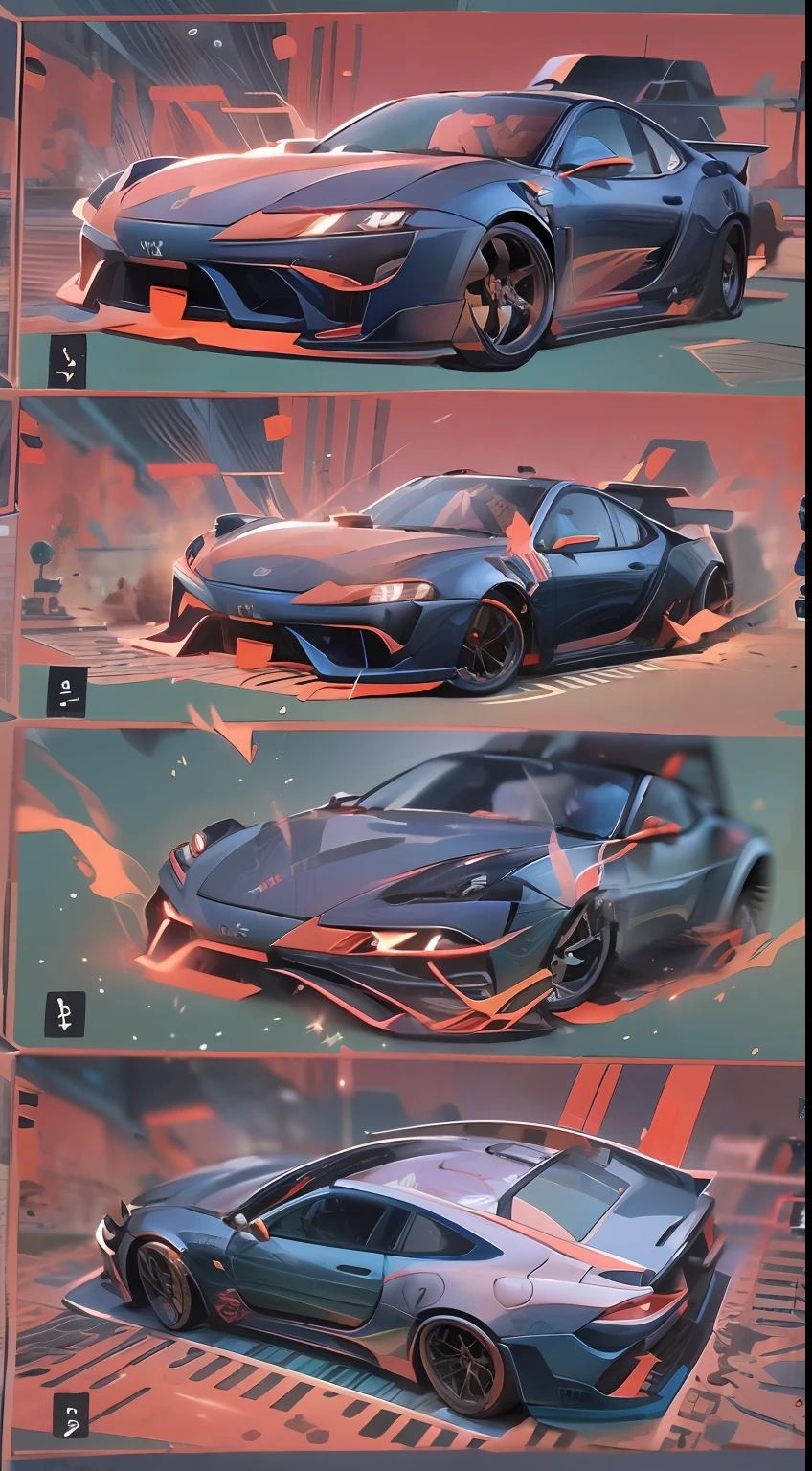 (nvinkpunk: 1.2) (SNTHWVE style: 0.8) VAL1 mk4Supra VAL2, light wave, sunset, complex, highly detailed