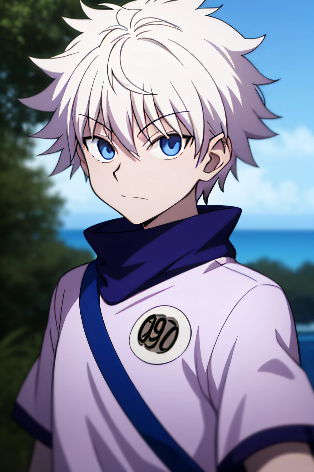 masterpiece, best quality, high quality, 1boy, solo, male focus, looking at viewer, upper body, killua_zoldyck