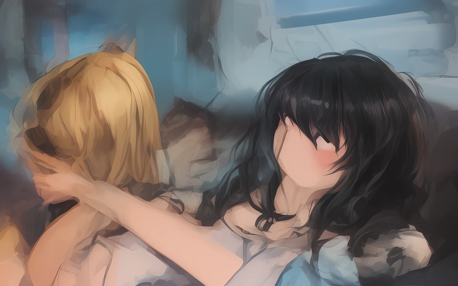 Mullet layer, black hair, woman, anime, mysterious, gun, Russian emperor