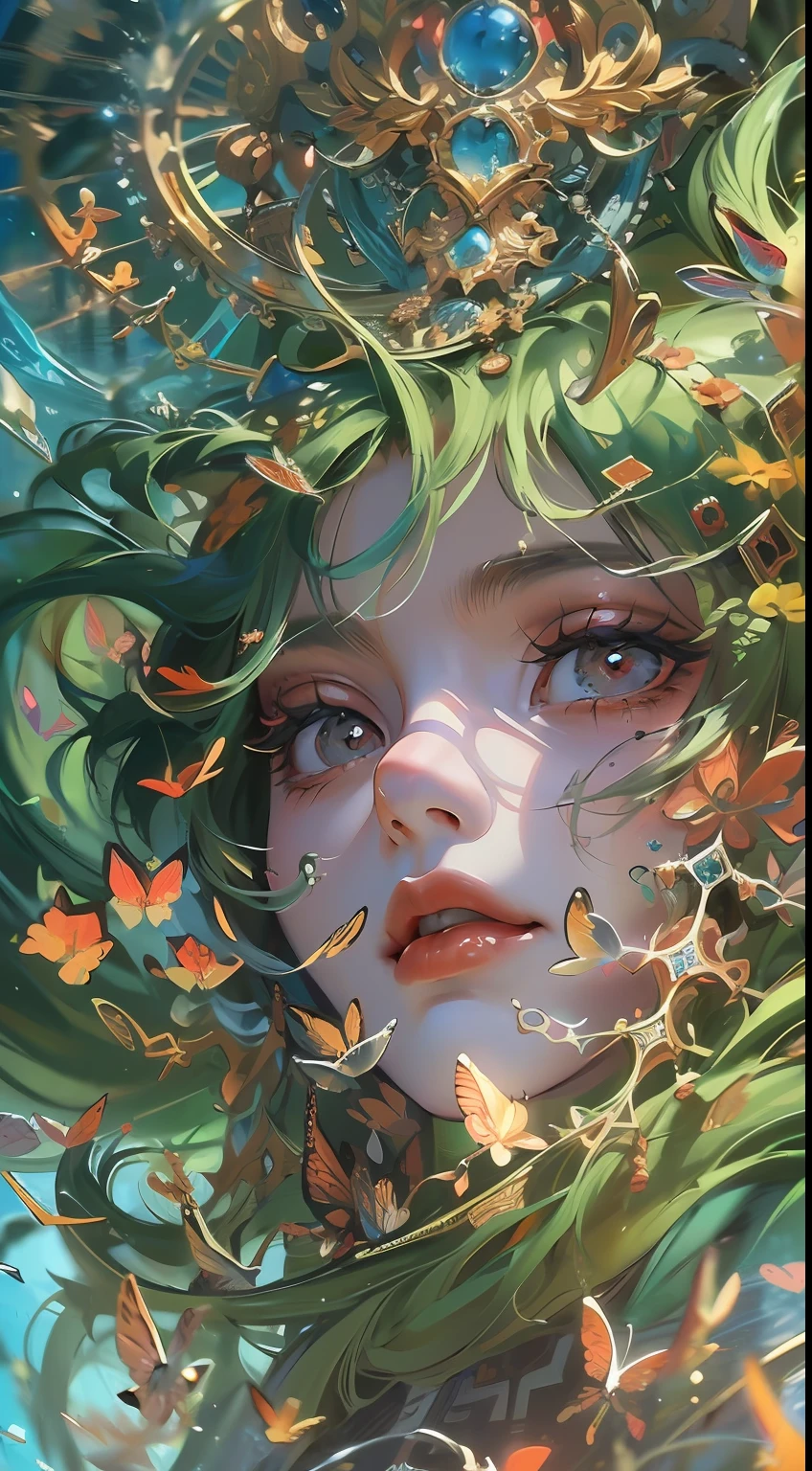 (masterpiece, top quality, best quality, official art, beautiful and aesthetic:1.2), (1girl), extreme detailed,(fractal art:1.3),colorful,highest detailed