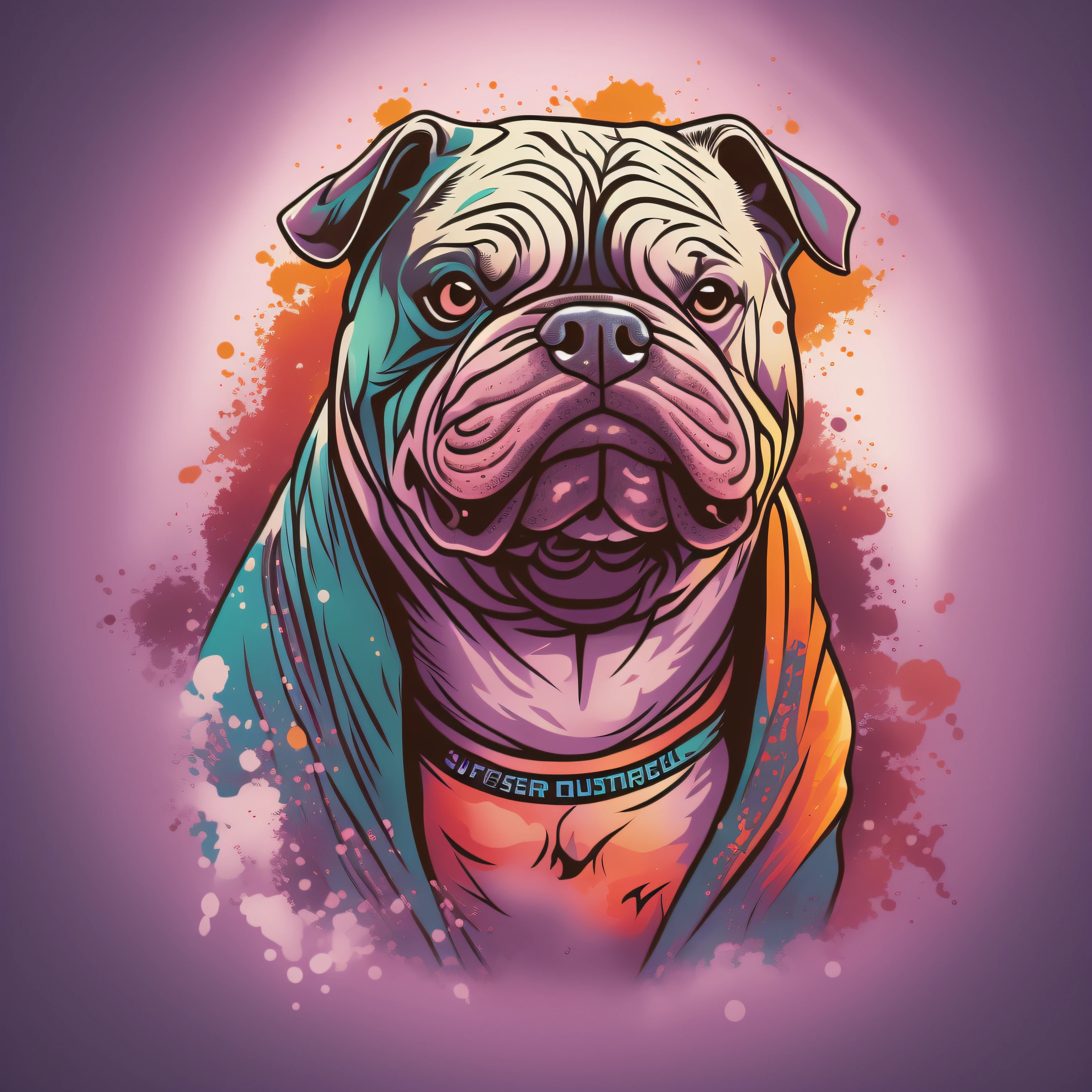 t-shirt art, super strong pibull dog,vector,4k,artcolor,
