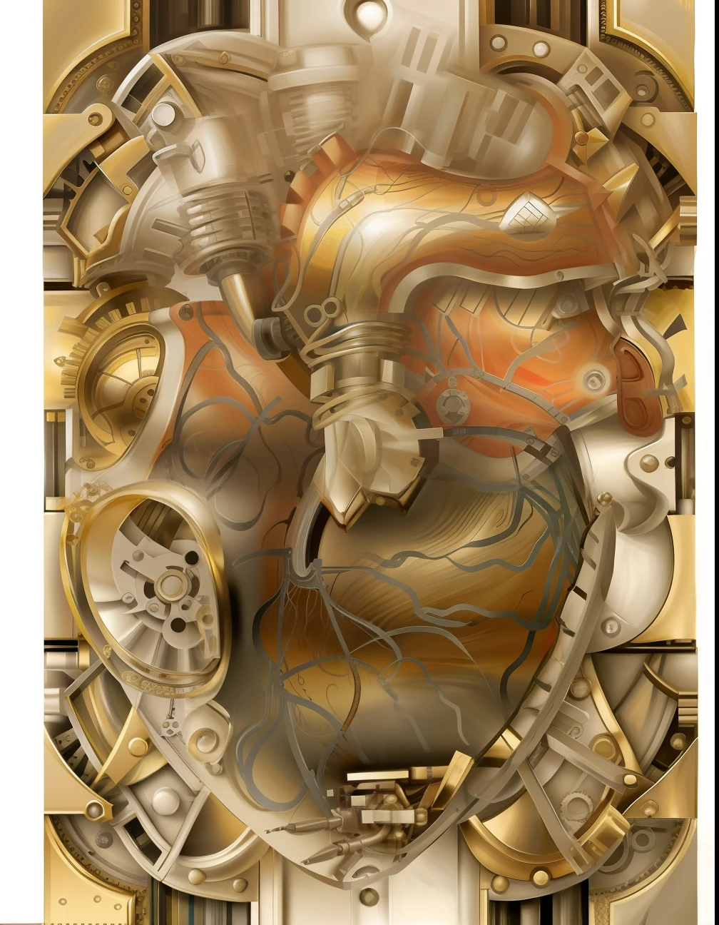 a painting of a watch with a bee on it, arte steampunk, arte digital steampunk, arte steampunk digital, detailed steampunk illustration, arte steampunk de alta qualidade, steampunk illustration, steampunk imagery themed, design steampunk, Steam-punk illustration, Acessoires Steampunk, bioarmadura steampunk, steampunk automaton, clockwork steampunk, borboleta steampunk, Steampunk dourado, Sci-Fi Steampunk colorido, a heart with a machine inside it on a white background, Heart human, mechanical heart in center, real heart, Heart, rins, lungs;, connected to heart machines, anatomical heart, anatomically correct heart, 3D model of a human heart, Heart, arte steampunk de alta qualidade, arte digital steampunk, real heart!, anatomical art, heart operation, arte digital altamente detalhada