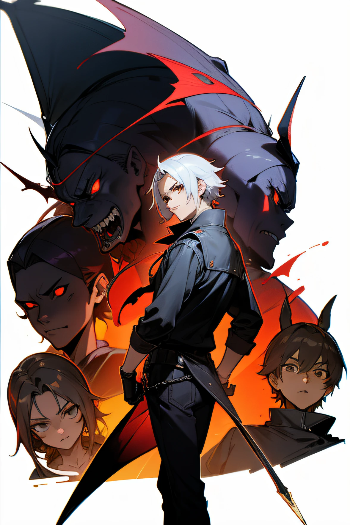 anime, menino de cabelo loiro, demon hunter, esaura media 18 anos