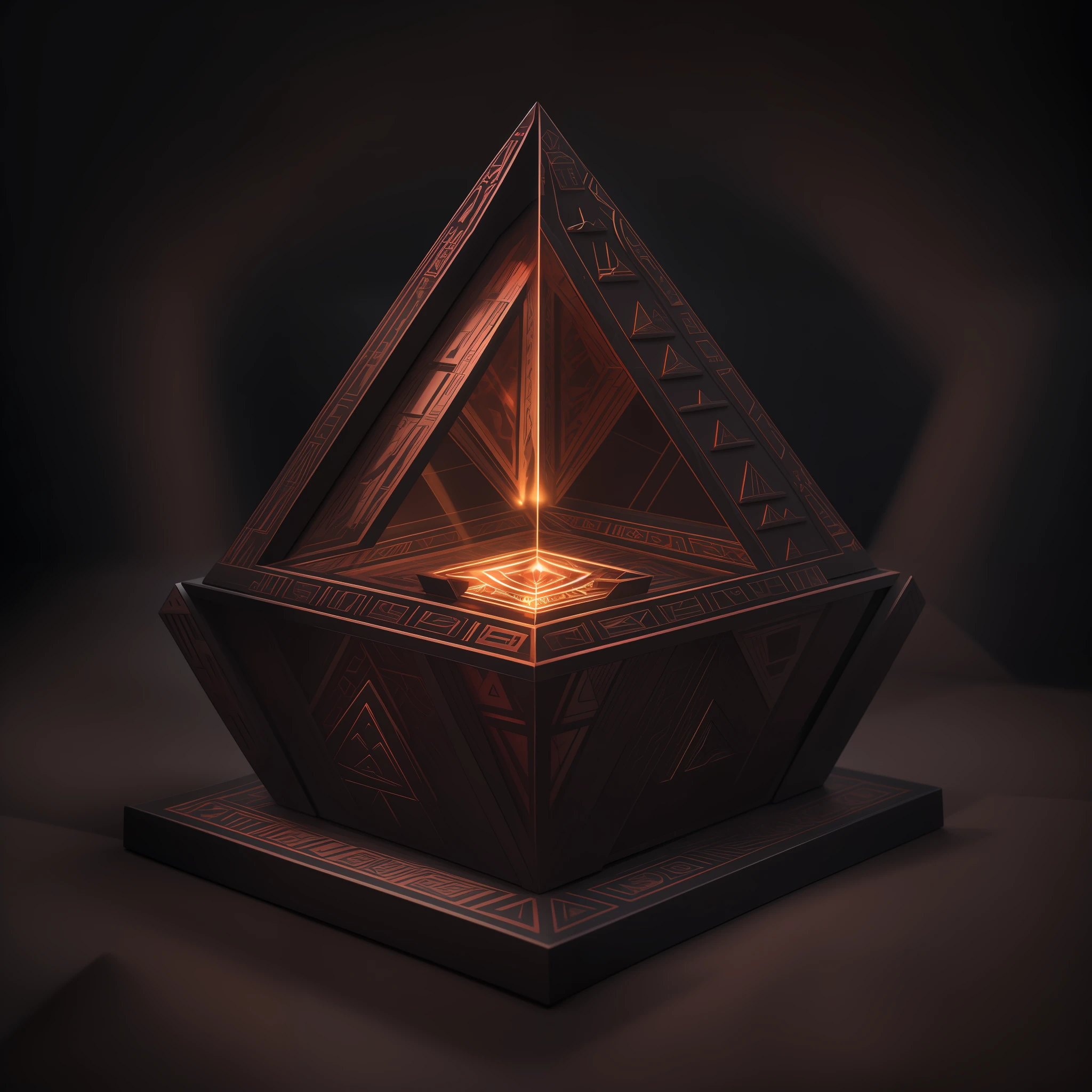 Sith Holocron, glowing pyramid, product photo, detailed, dramatic lighting