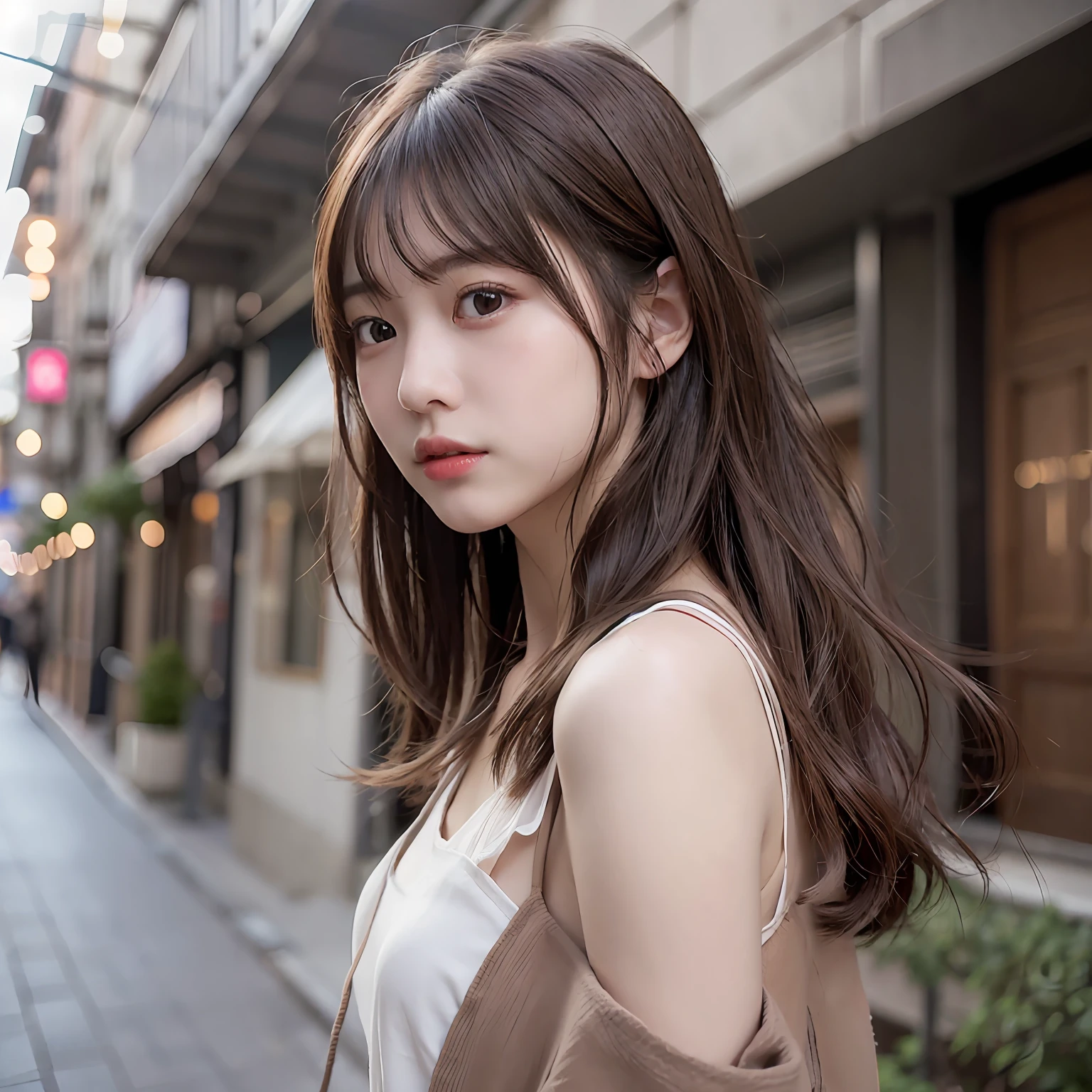 top-quality、超A high resolution、(Photorealsitic:1.4)、8K分辨率、girl with、(Brown random hair:1.3)、(Realistic hair:1.2)、fullnude