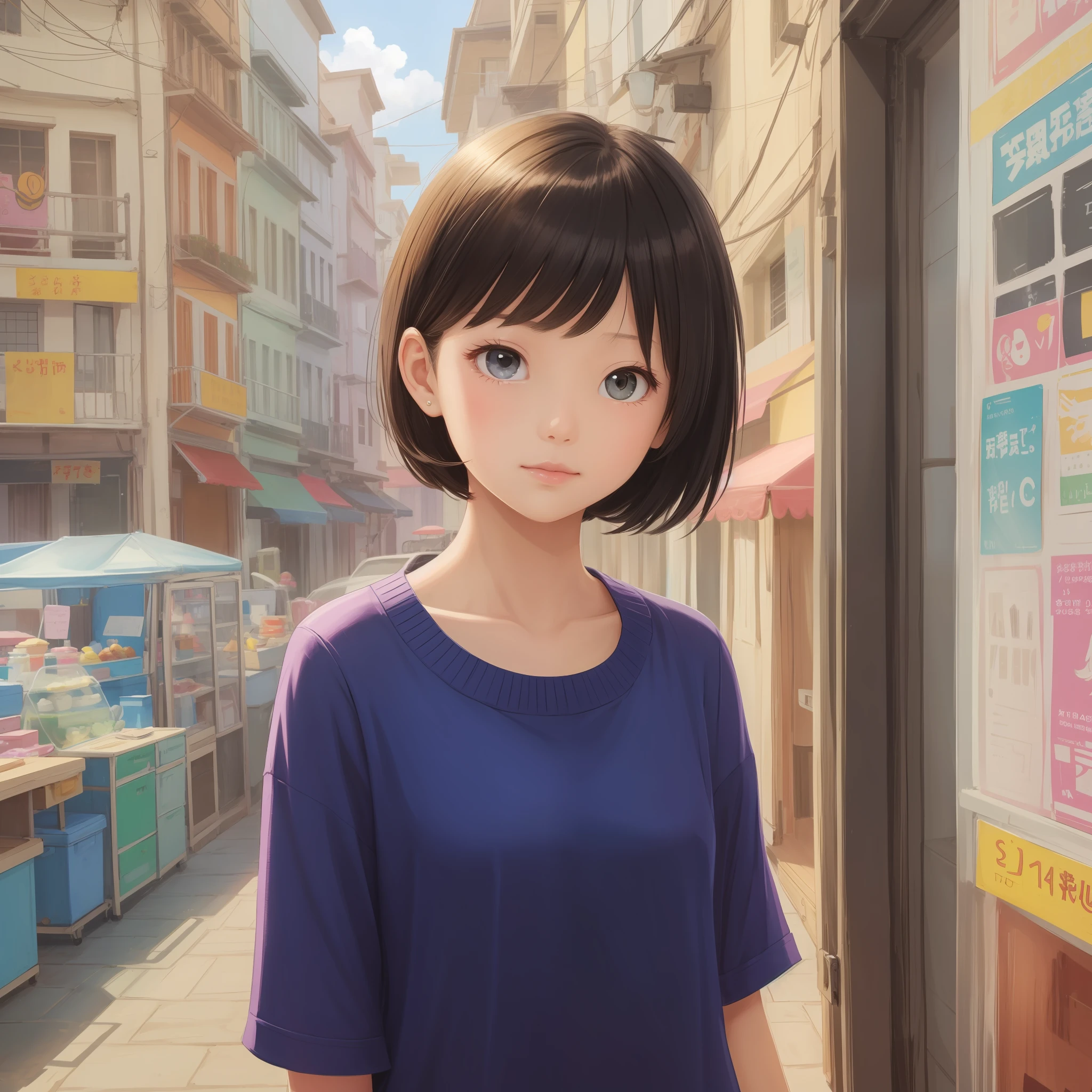 Short hair girl, , cute, short hair, silky --auto --s2